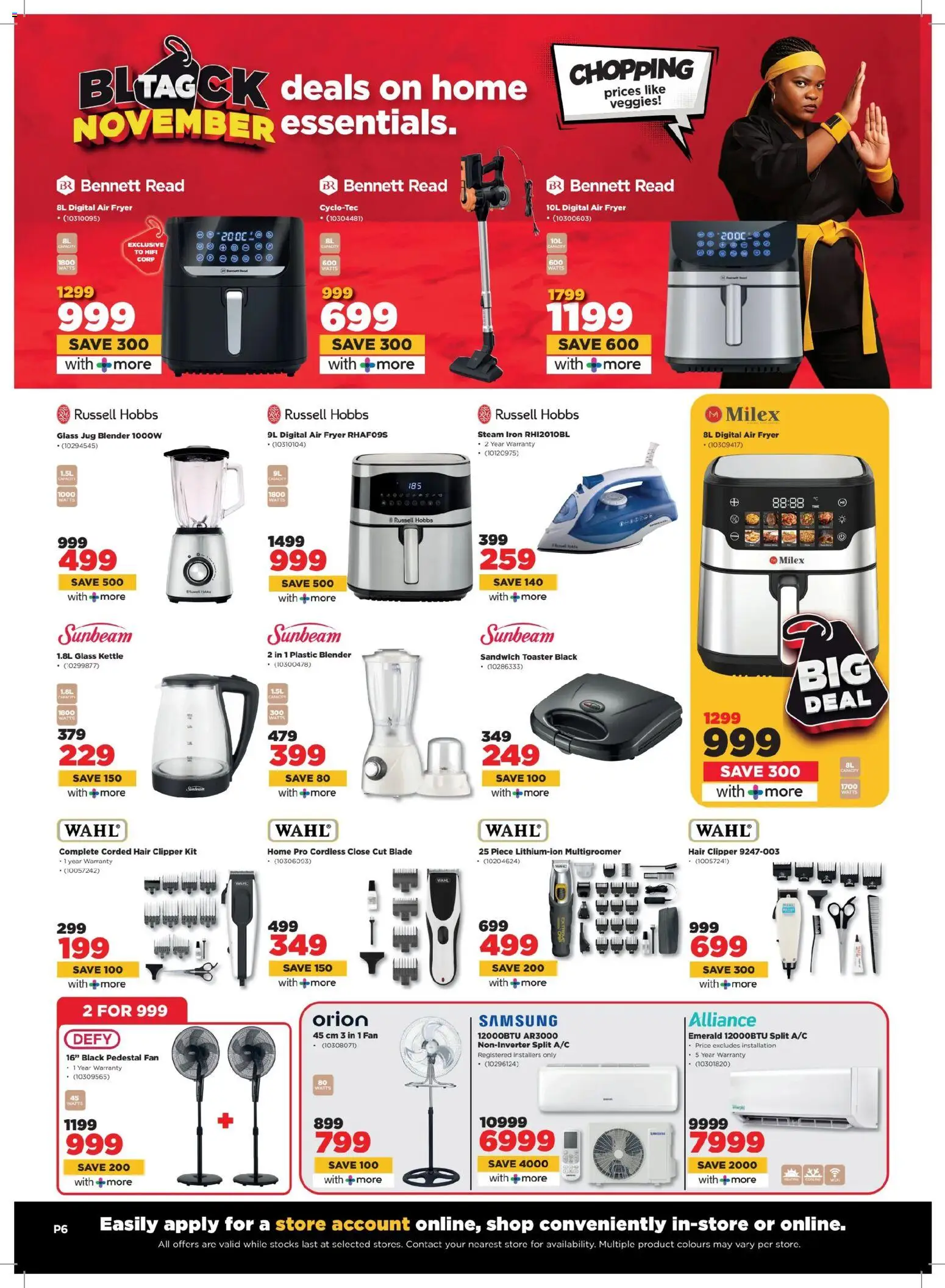 New HiFi Corp catalogue – valid from 29.10.2025 | Page: 6 | Products: Pedestal, Iron, Toaster, Air fryer