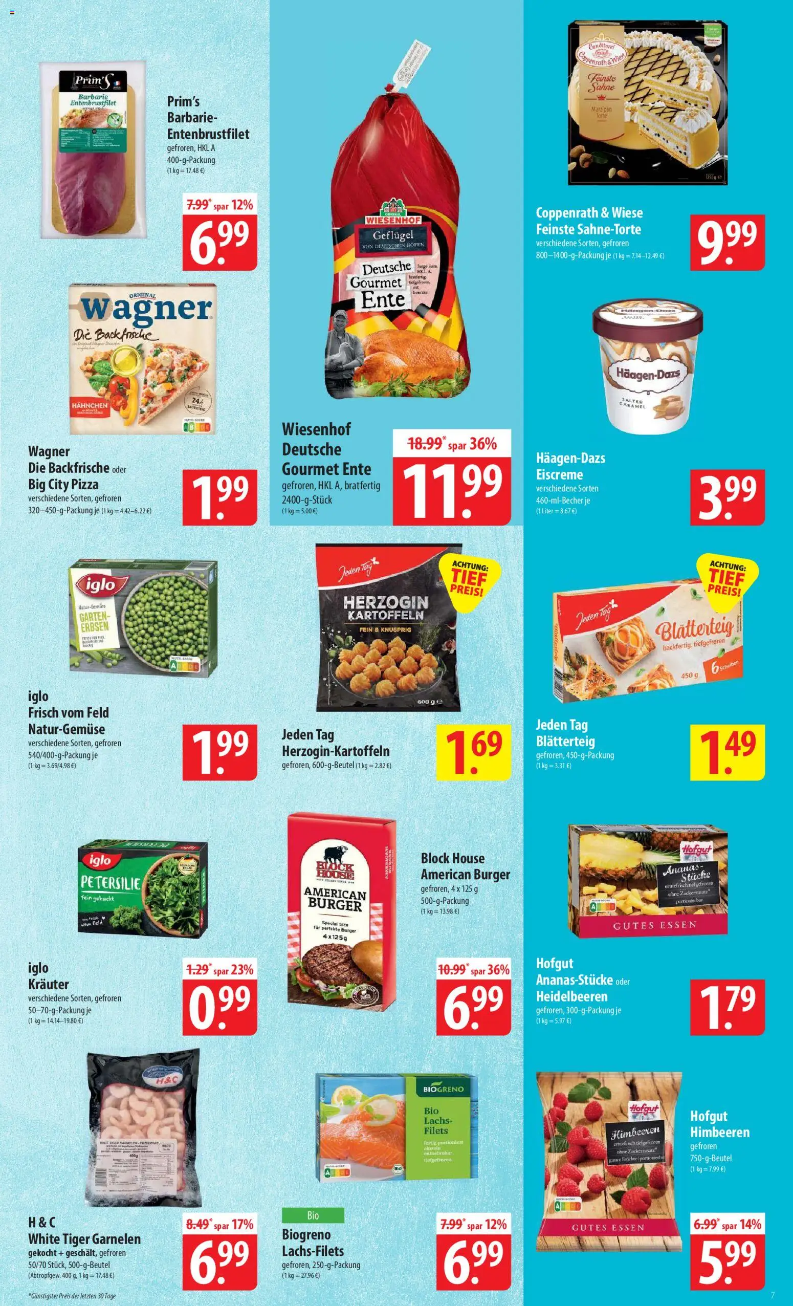 Famila Prospekt 	 – gültig ab 30.03.2026 | Seite: 7 | Produkte: Hahnchen, Eiscreme, Pizza, Sahne