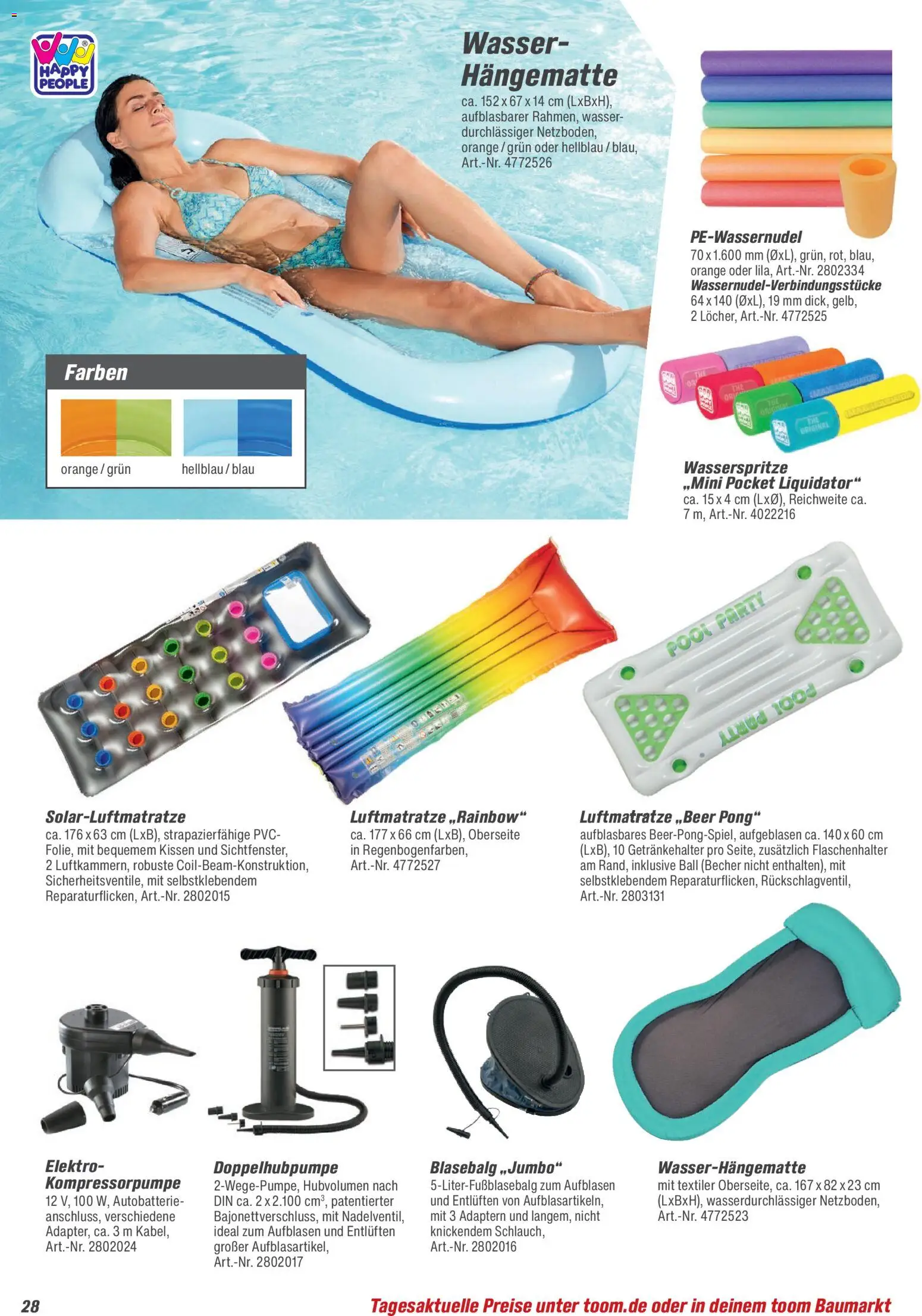 Toom Baumarkt - Pool, Sauna & Klima 2026 – gültig ab 14.03.2026 | Seite: 28 | Produkte: Kissen, Wasser