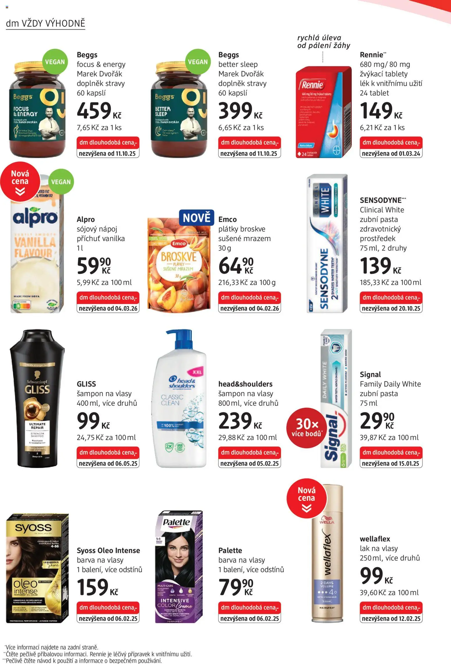 dm drogerie leták od 05.03.2026 | Strana: 14 | Produkty: Zubní pasta, Broskve, Sójový nápoj, Alpro