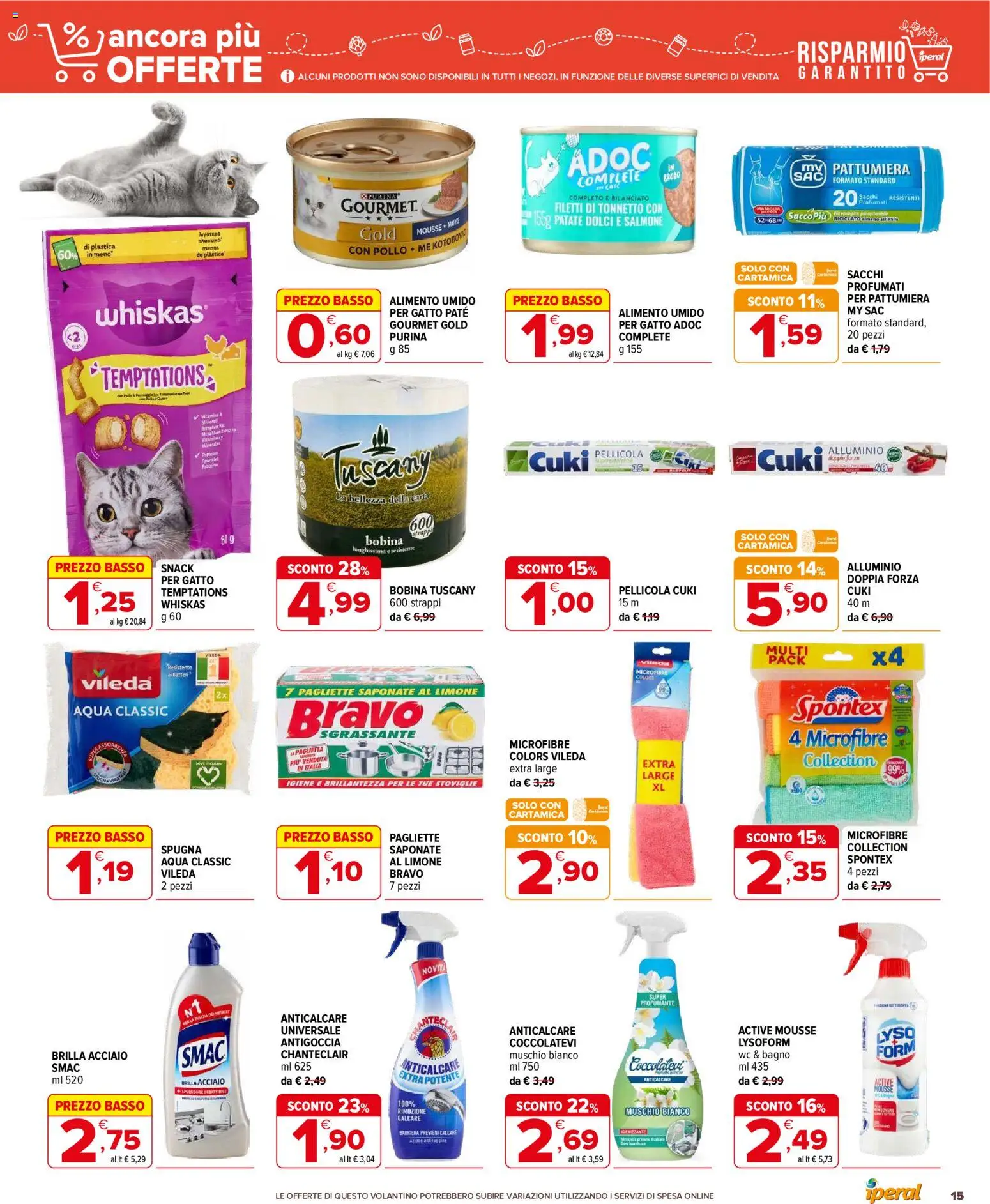 Volantino Iperal del 05.03.2026 | Pagina: 15 | Prodotti: Spugna, Paté, Pattumiera, Bagno