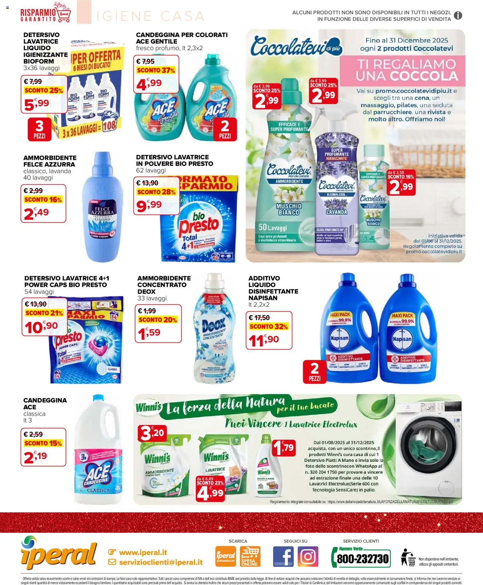 Volantino Iperal del 11.12.2025 | Pagina: 8 | Prodotti: Ammorbidente, Candeggina, Lavatrice, Lavanda