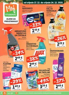 Katalog Studenac - Pregled kataloga iz trgovine Studenac, vrijedi od 17.12.2025 | Stranica: 10 | Proizvodi: Zewa, Ajax, L'Angelica