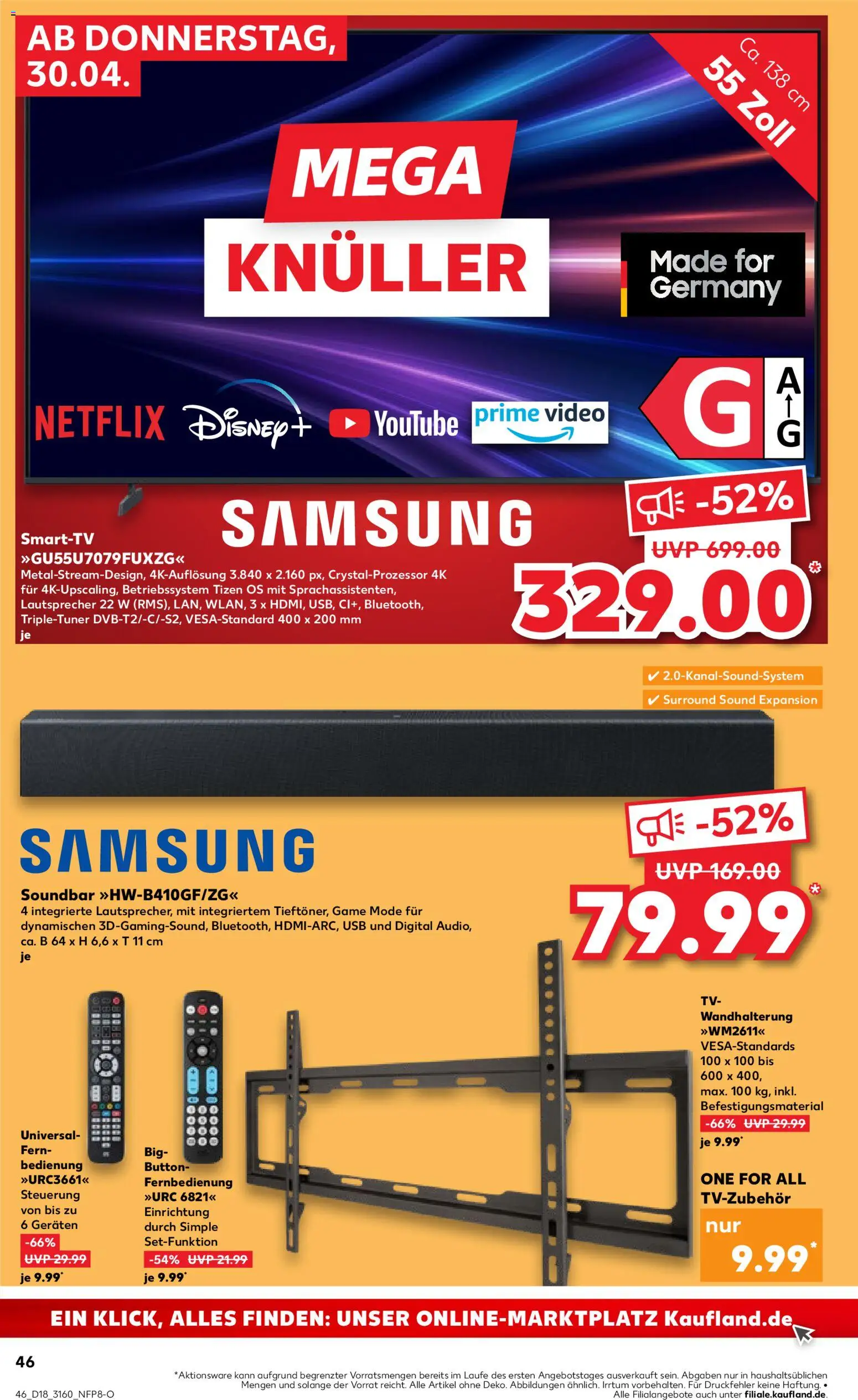 Kaufland Prospekt Berlin	 – gültig ab 30.04.2026 | Seite: 48 | Produkte: USB, Smart TV, Soundbar, TV