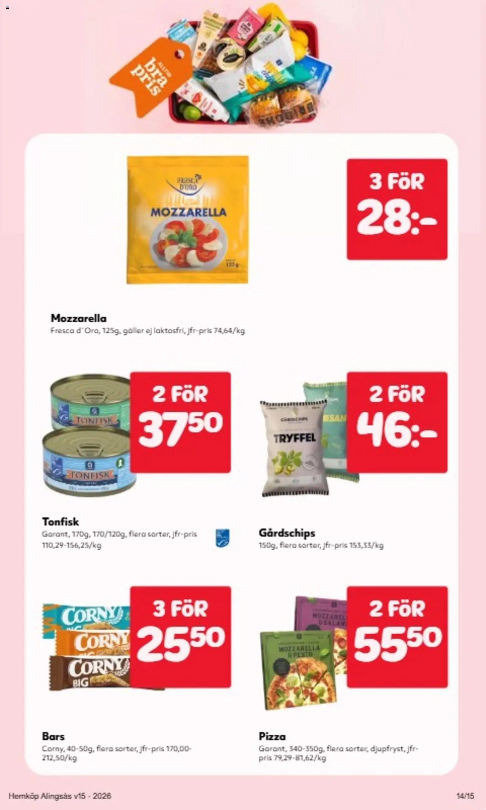 Hemköp reklamblad aktuell från 06.04.2026 | Sida: 12 | Produkter: Galler, Chips, Pizza, Tonfisk