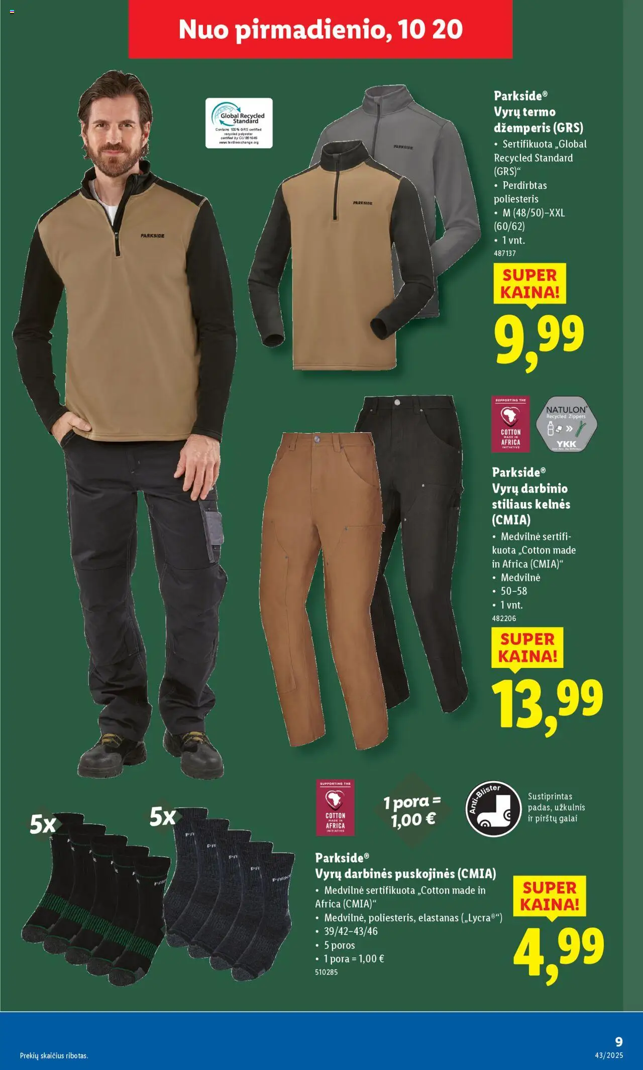 LIDL akcijos nuo 20.10.2025 | Puslapis: 9 | Prekių: Džemperis, Kelnes