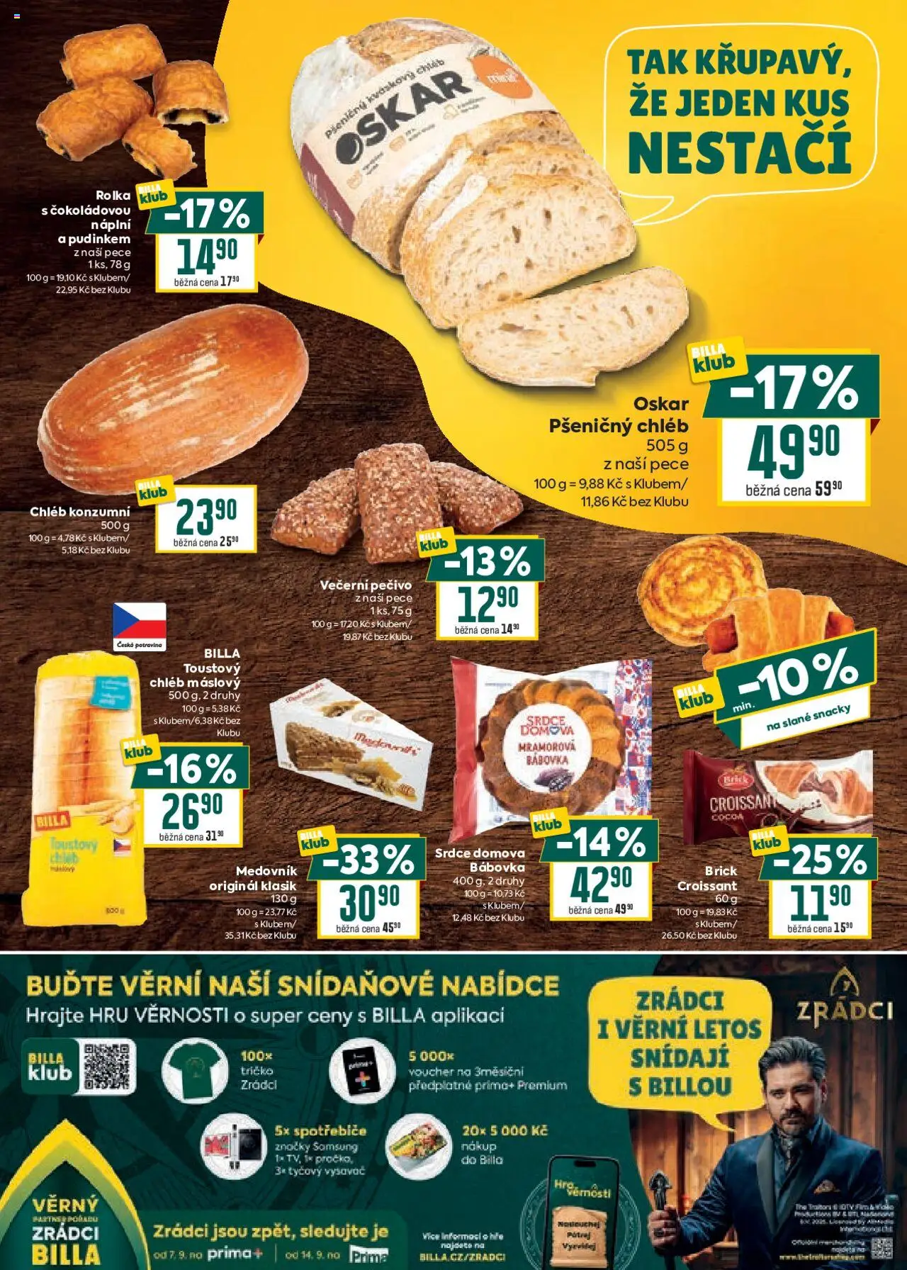 Billa Velký leták od 10.09.2025 | Strana: 3 | Produkty: Kváskový chléb, Medovník, Pečivo, Toustový chléb