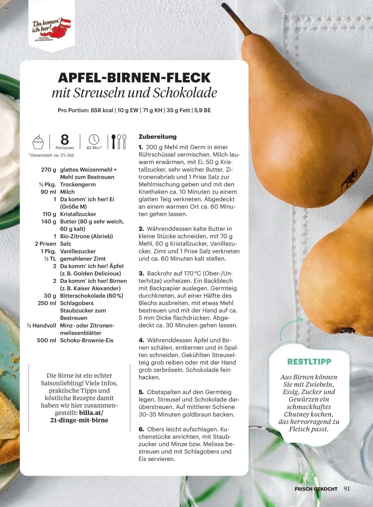 Billa Frisch Gekocht gültig ab 01.10.2025 | Seite: 89 | Produkte: Eis, Zucker, Birne, Schokolade