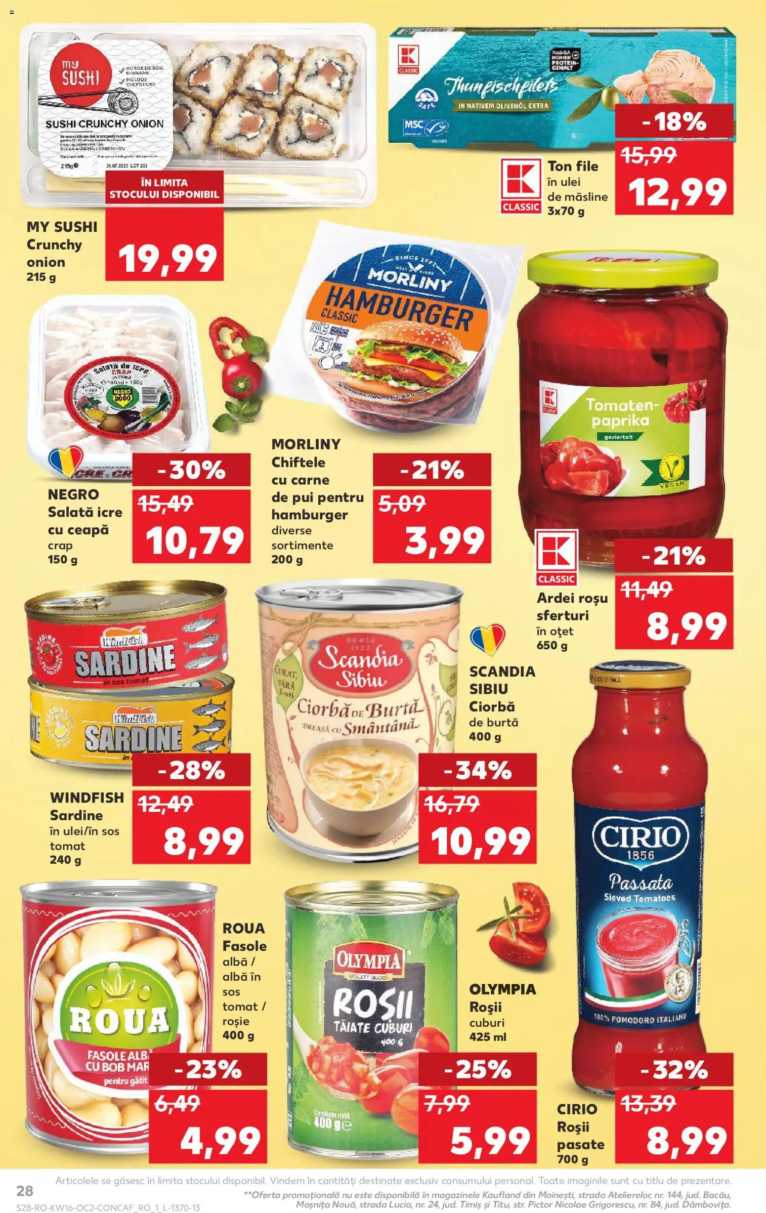 Noul catalog Kaufland – valabil de la 15.04.2026 | Pagină: 28 | Produse: Hacıyatmaz Kedi Oyuncağı, Ulei, Smântână, Fasole albă