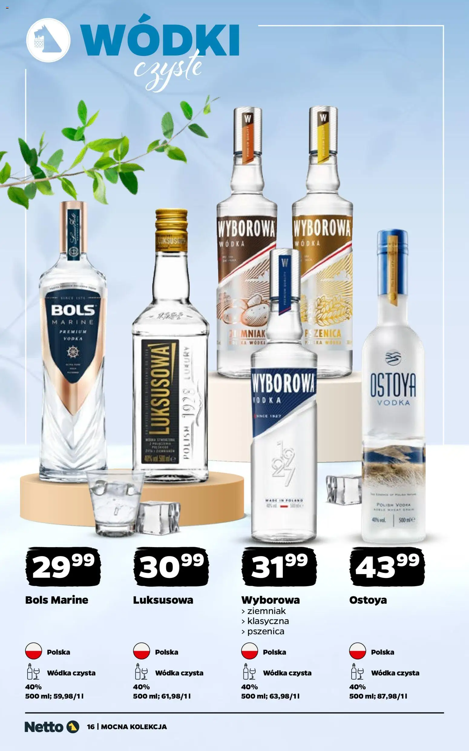 Netto gazetka - Alkohole mocne od 16.03.2026 | Strona: 16 | Produkty: Vodka, Wódka