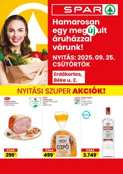 Spar Erdőkertes üzlet újranyitás  - amely érvényes a következő dátumtól: 25.09.2025