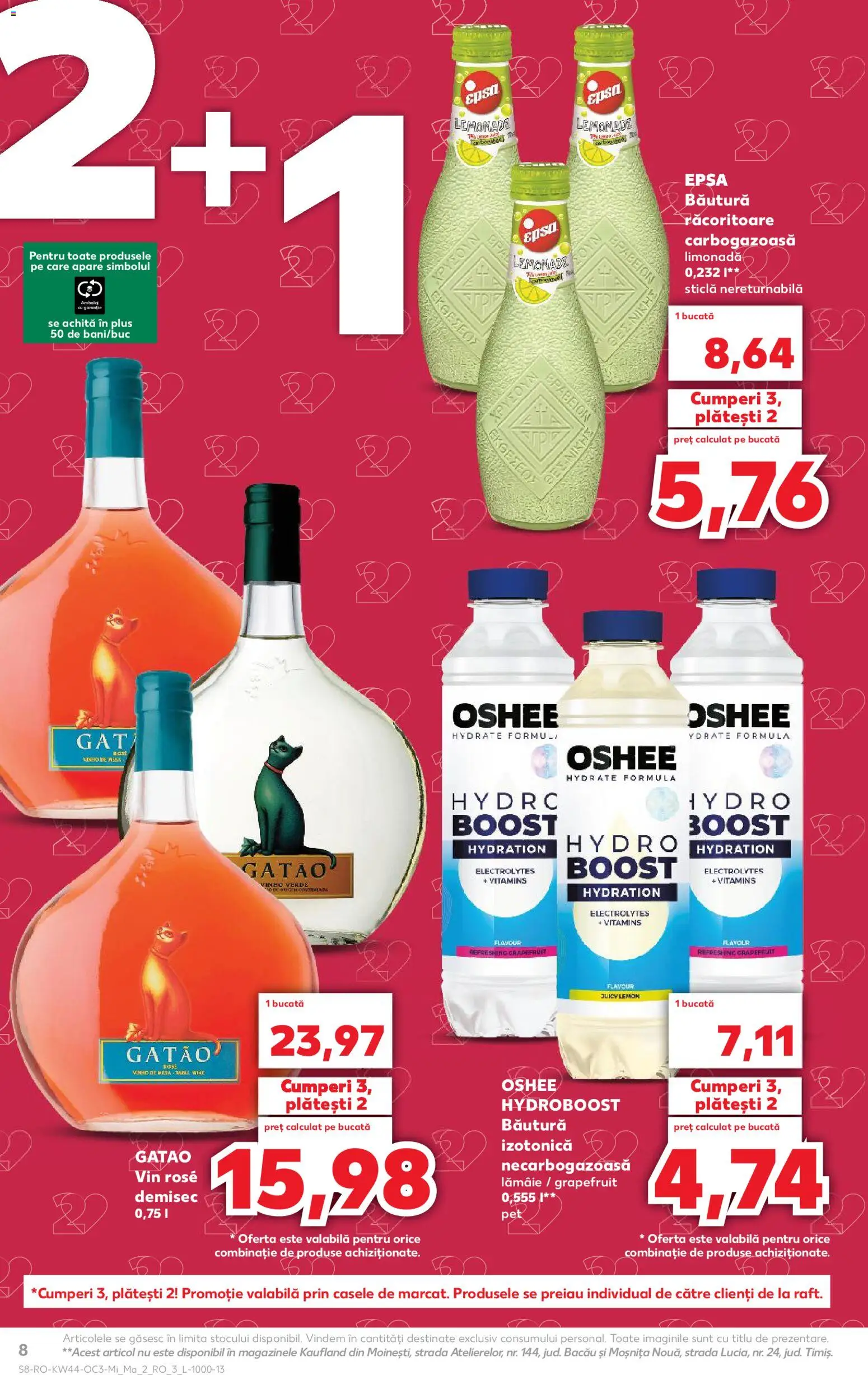 Noul catalog Kaufland – valabil de la 29.10.2025 | Pagină: 8 | Produse: Sıcak su torbası, Vin, Lămâie