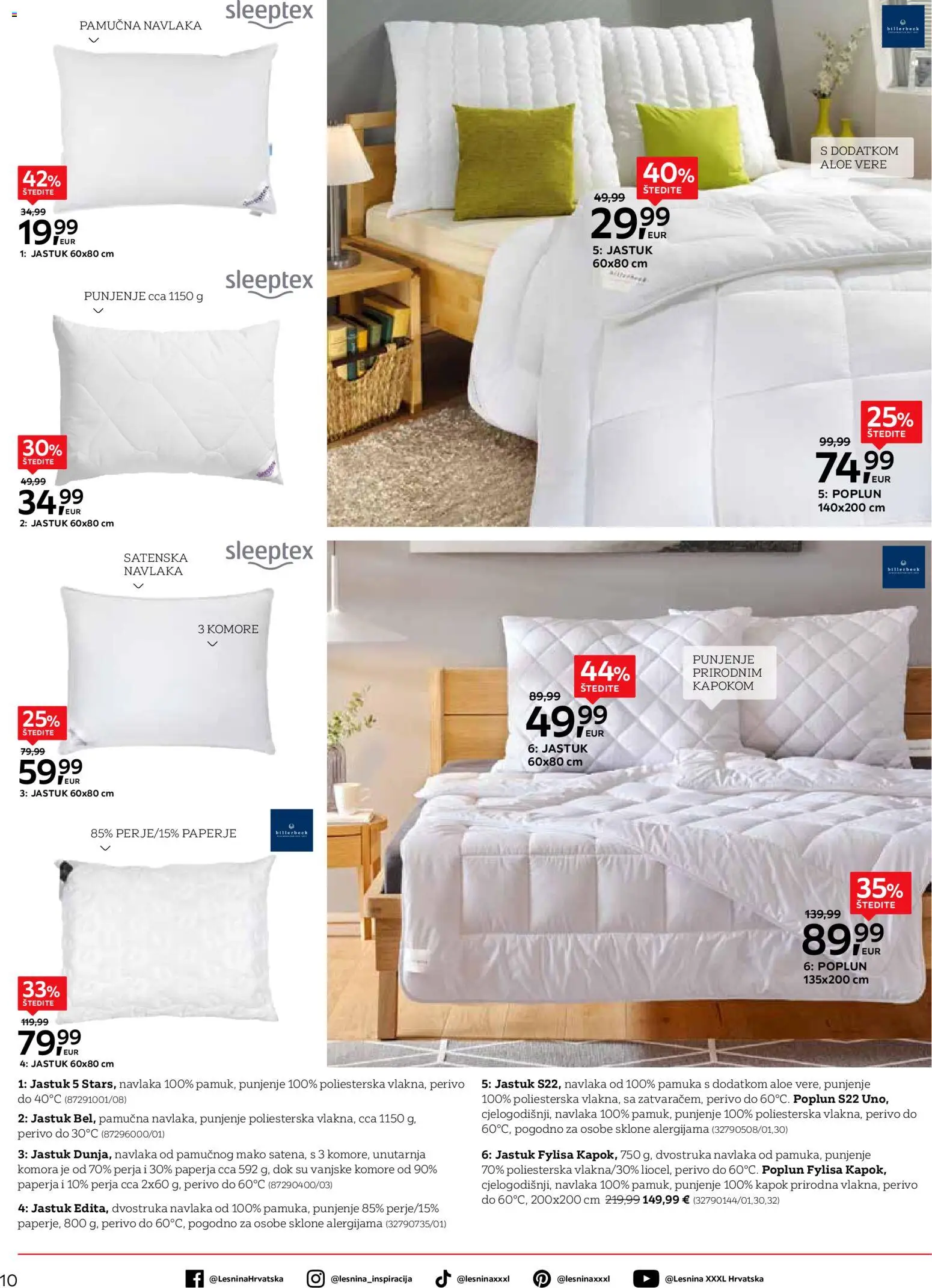 Lesnina katalog | vrijedi od 24.02.2026 | Stranica: 10 | Proizvodi: Jastuk, Poplun