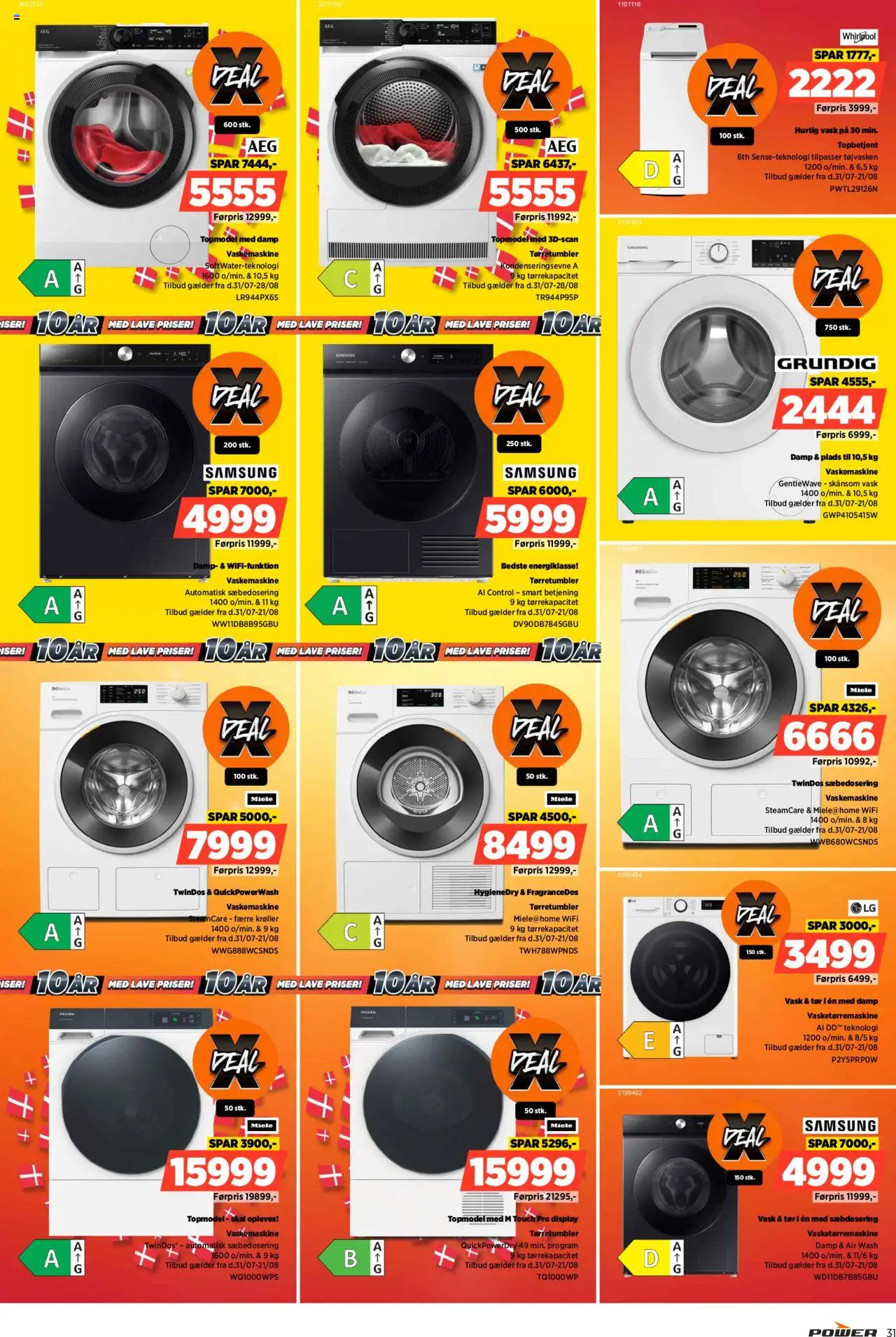 Power Tilbudsavis gyldig fra 31.07.2025 | Side: 31 | Produkter: Vaskemaskine, Tørretumbler