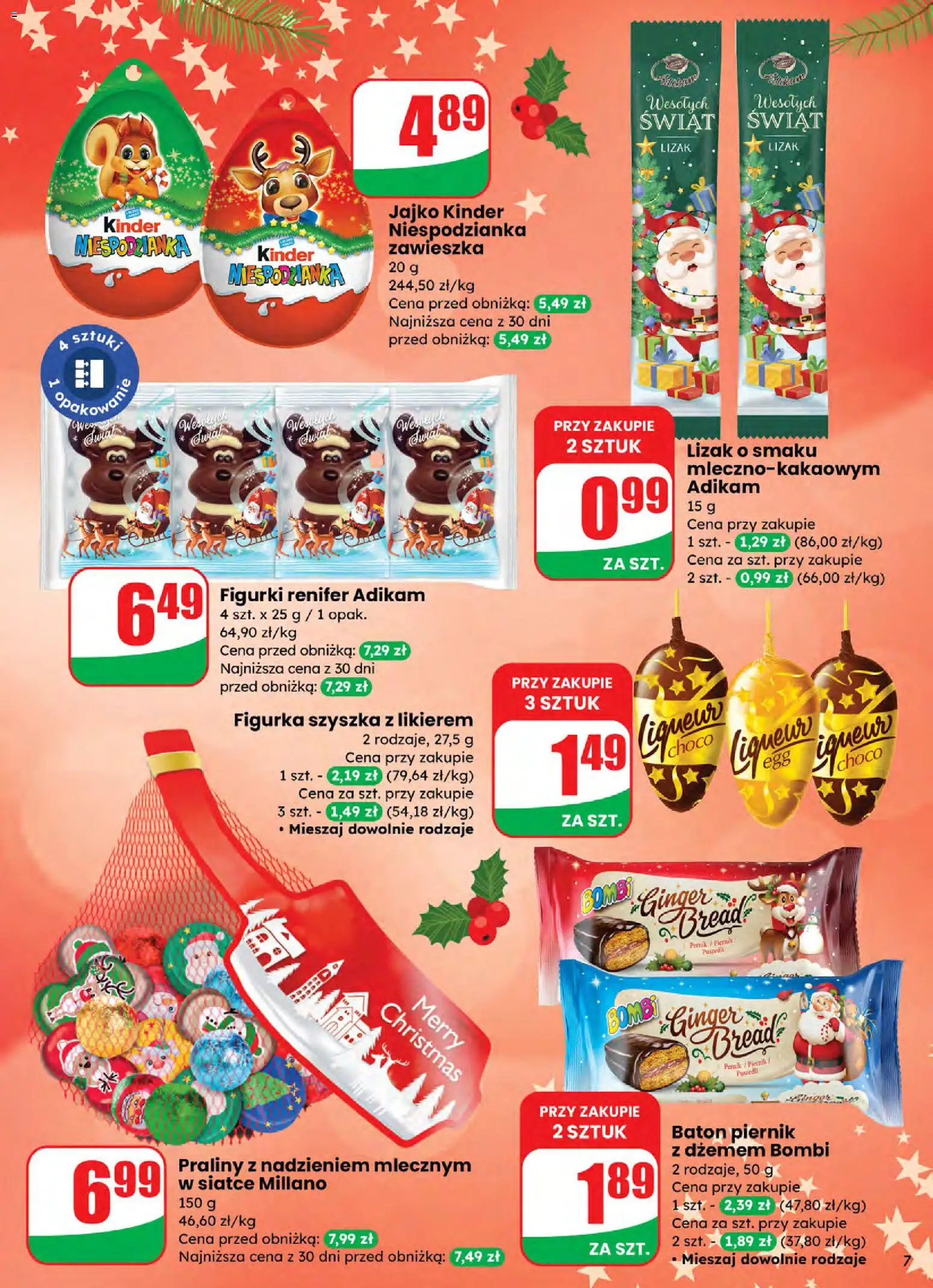 Dino Gazetka od 05.11.2025 | Strona: 7 | Produkty: Praliny, Piernik, Figurki, Kinder jajko