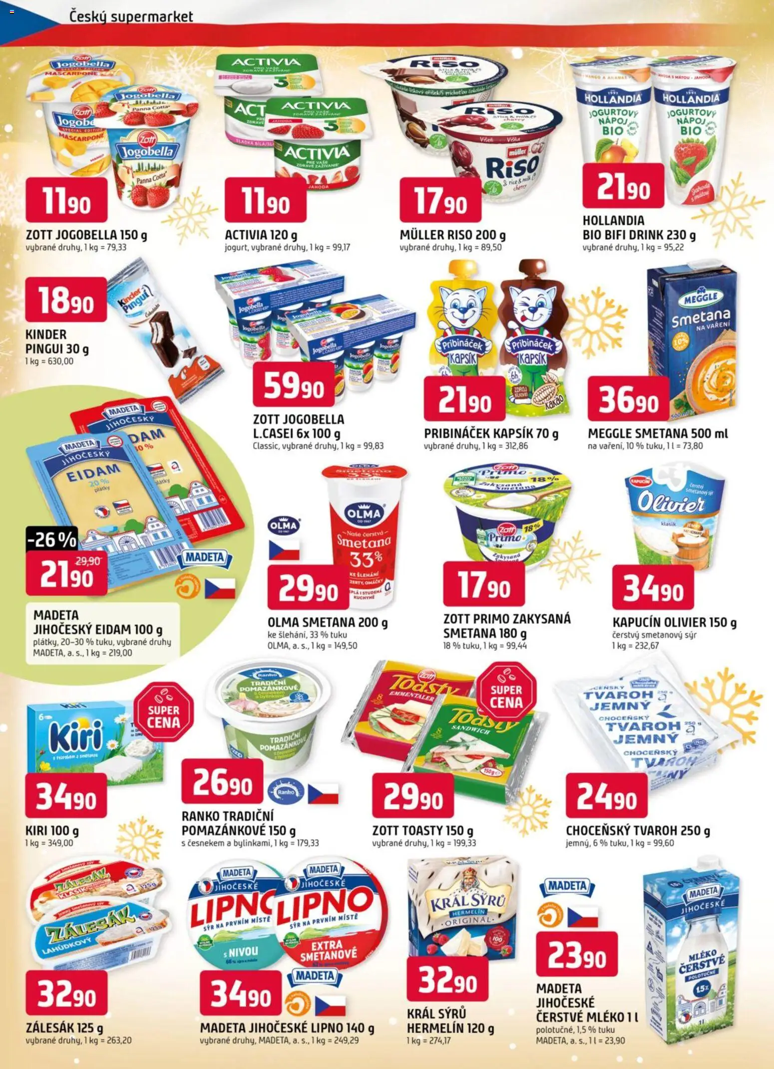Trefa leták od 10.12.2025 | Strana: 4 | Produkty: Mléko, Smetana, Hermelín, Panna cotta