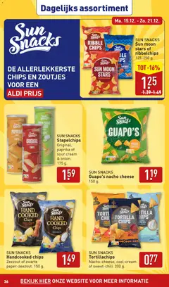 Aldi - Folder - Voorbeeld van een folder van Aldi, geldig van 15.12.2025 | Pagina: 36 | Producten: Snacks, Tortillachips, Tortilla, Kész piskótalap