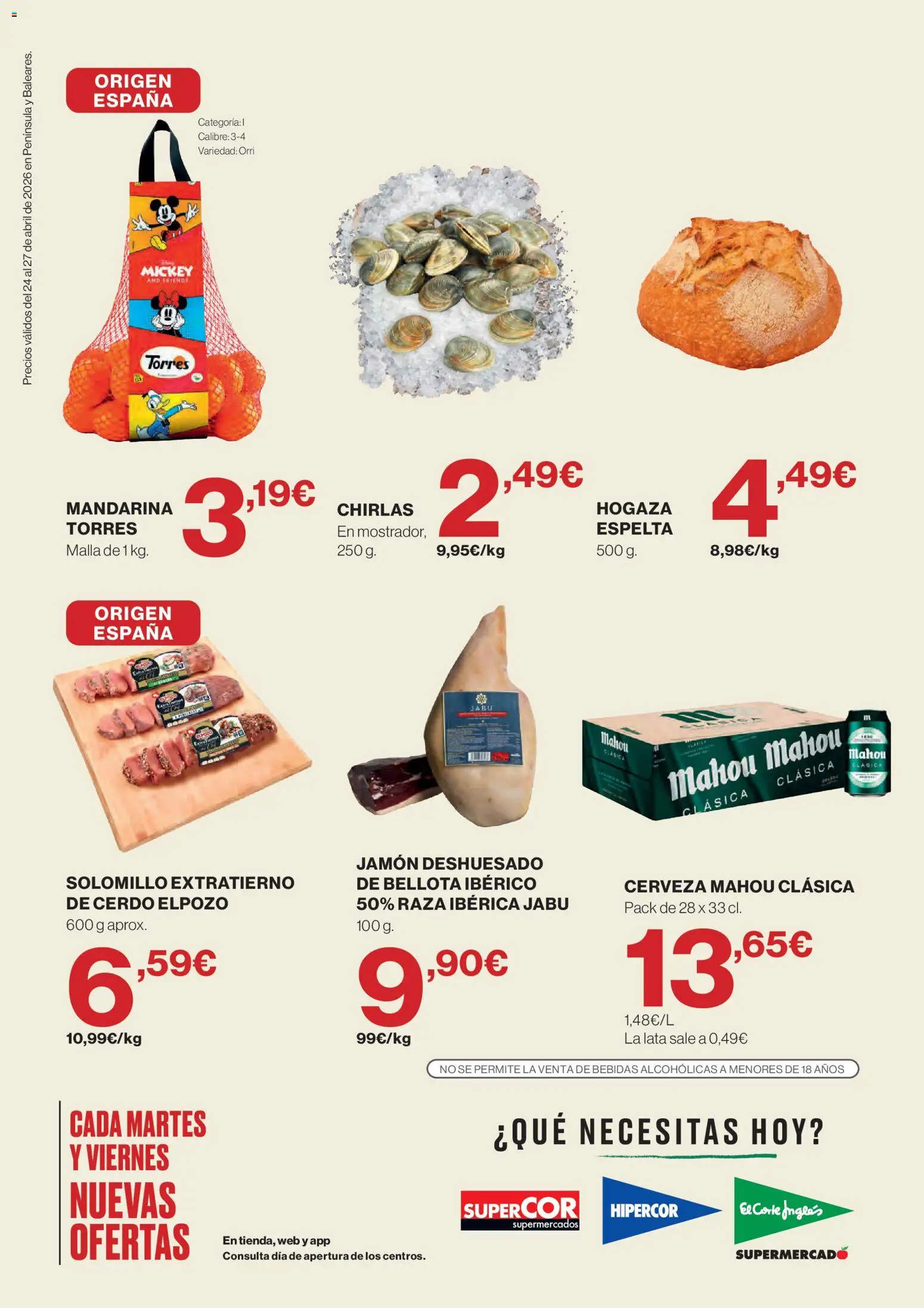 Supercor Península y Baleares │ válido desde el 24.04.2026 | Página: 2 | Productos: Jamón, Cerveza, Cerdo