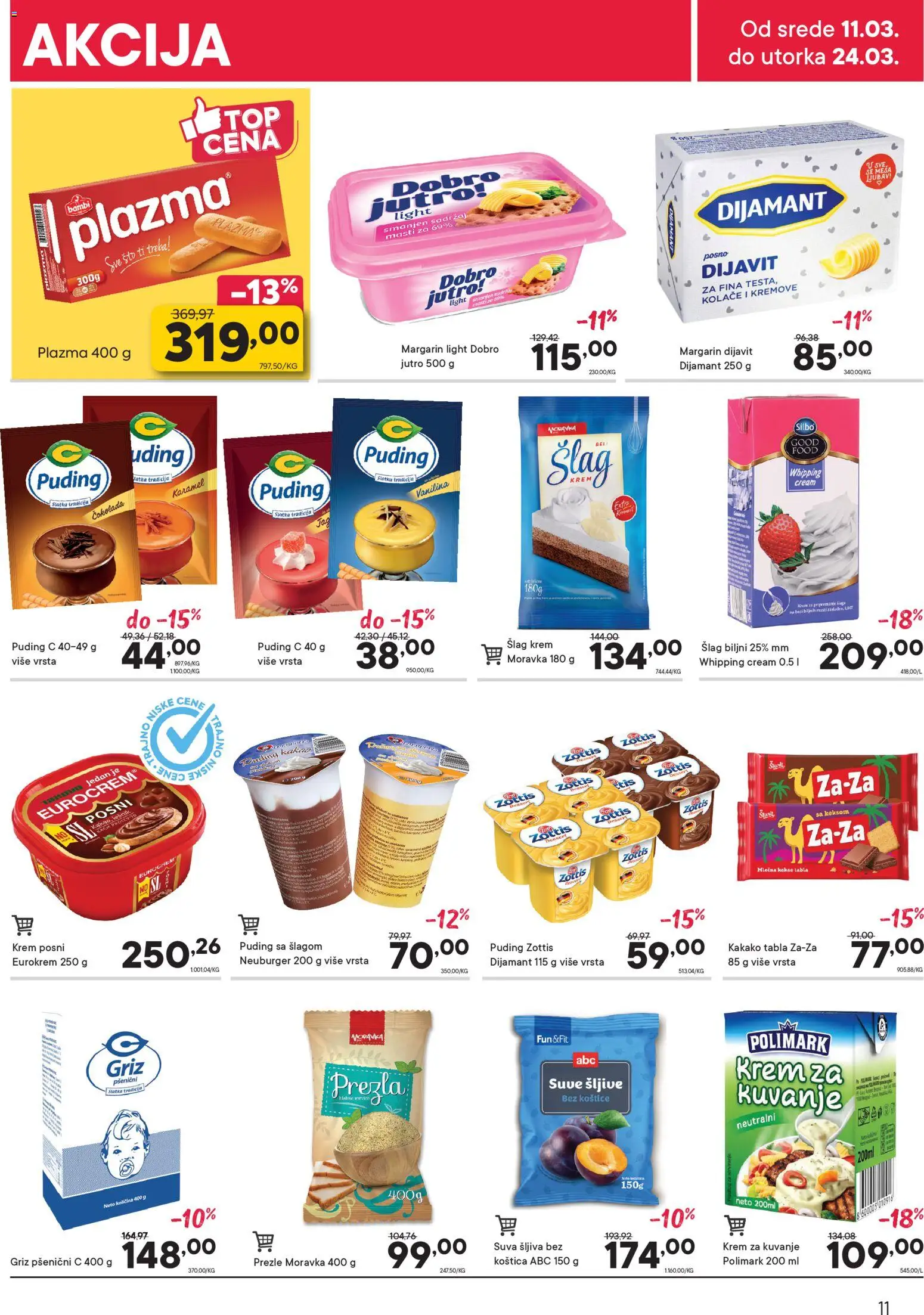 PerSu katalog - važi od 11.03.2026 | Strana: 11 | Proizvode: Puding, Plazma, Šlag krem, Čokolada