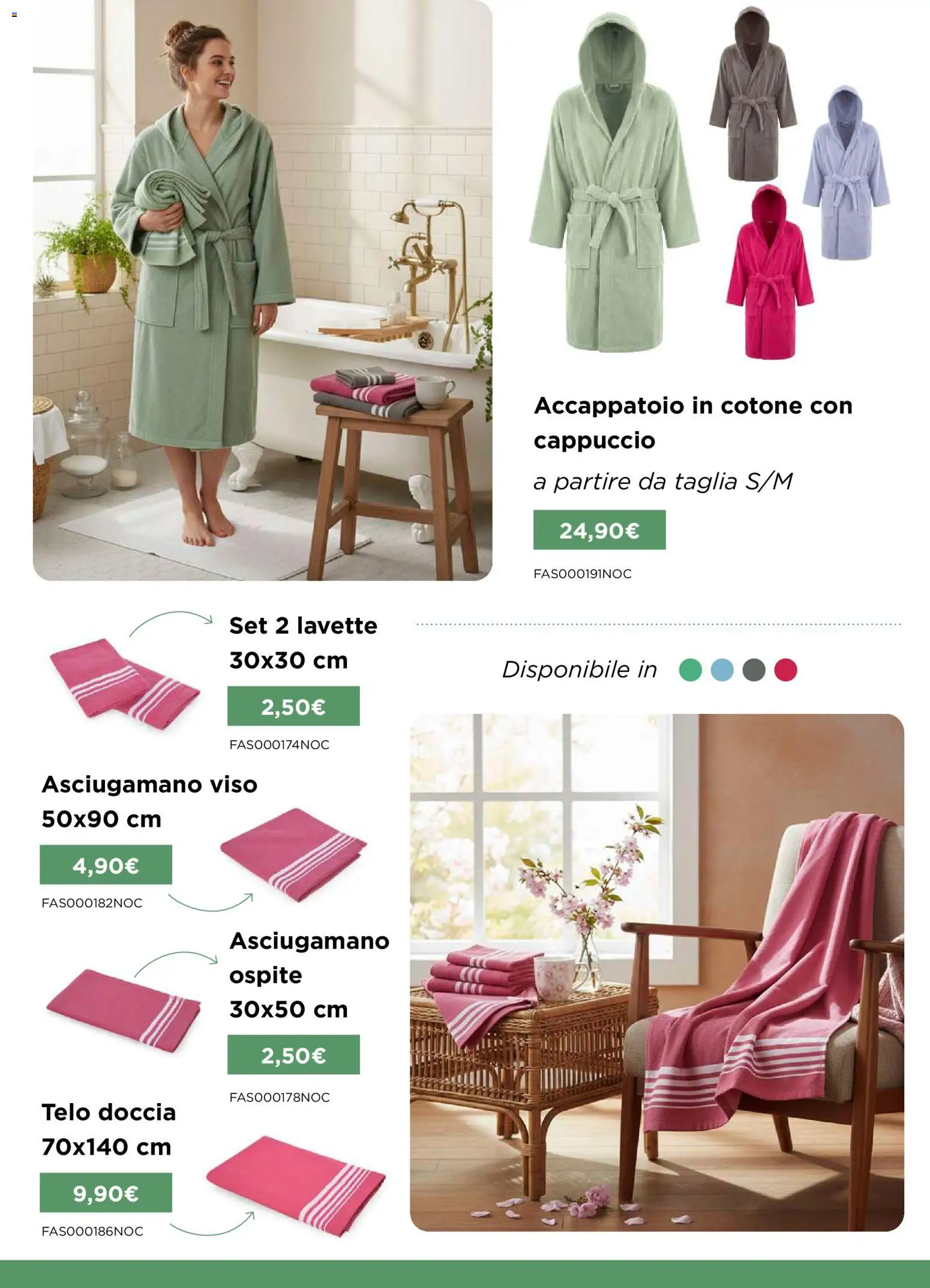 Volantino Kasanova del 21.03.2026 | Pagina: 22 | Prodotti: Accappatoio, Cappuccio, Asciugamano, Doccia