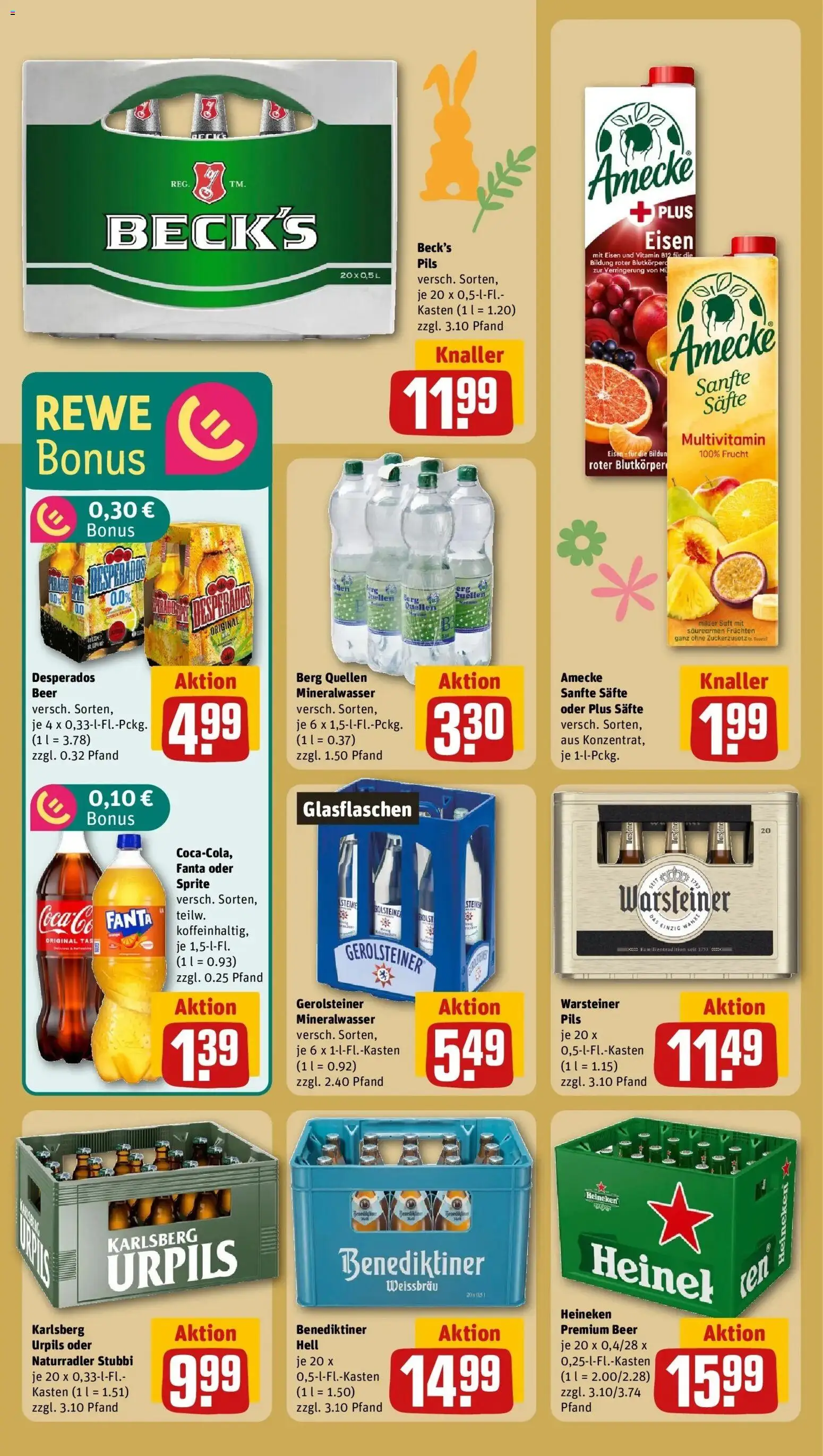 Rewe Prospekt Lebach	 – gültig ab 15.03.2026 | Seite: 22 | Produkte: Mineralwasser, Benediktiner hell, Heineken, Warsteiner