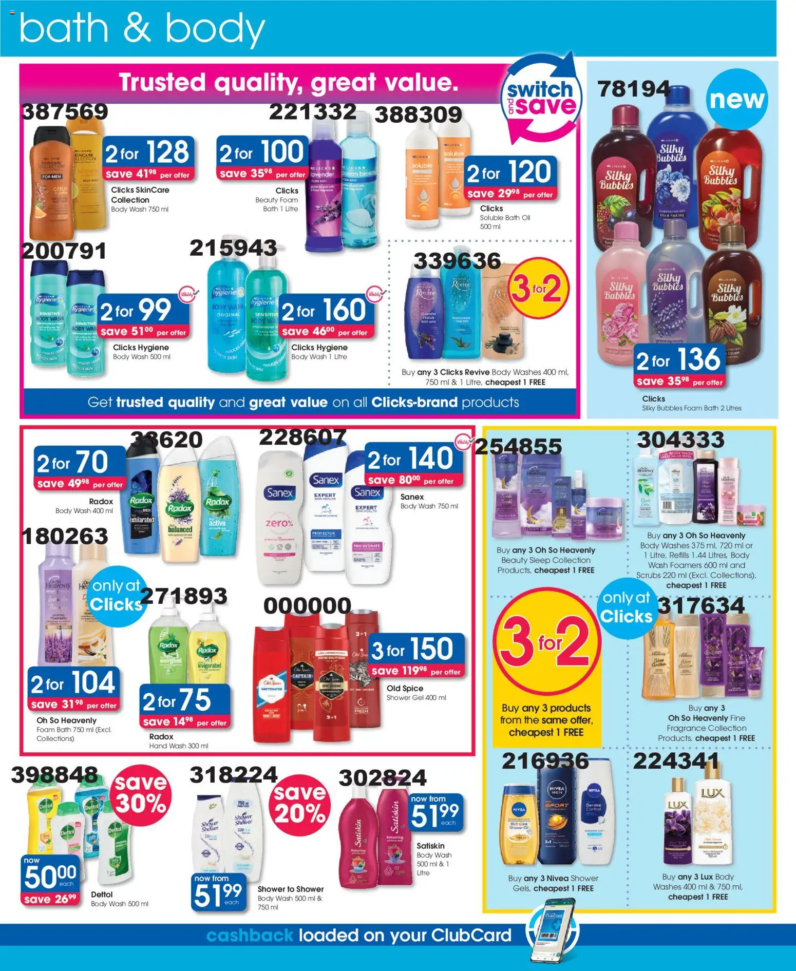 New Clicks catalogue – valid from 25.03.2026 | Page: 12 | Products: Oil, Fragrance, Switch, Body wash