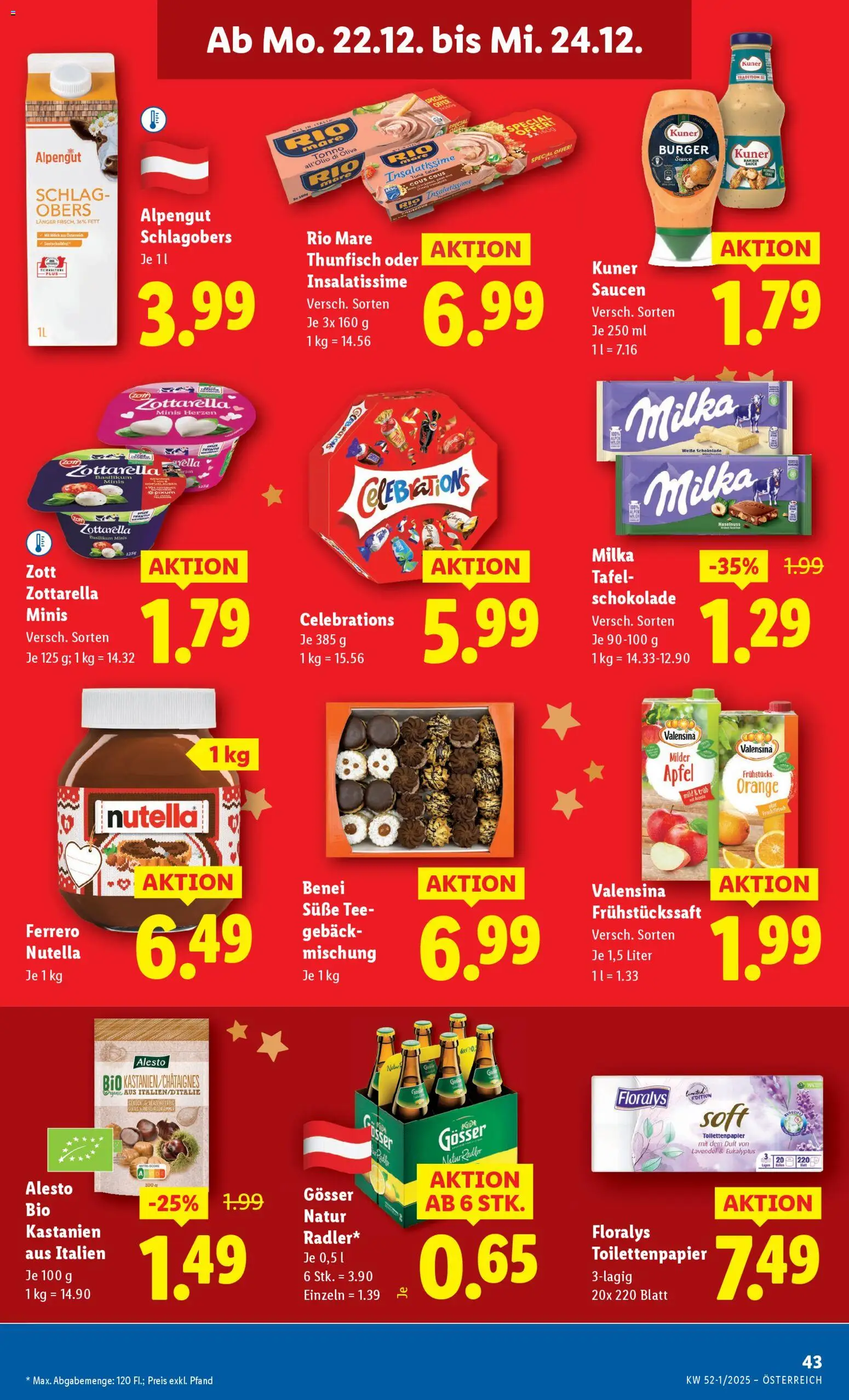 Lidl Flugblatt gültig ab 18.12.2025 | Seite: 47 | Produkte: Milch, Schokolade, Äpfel, Tee