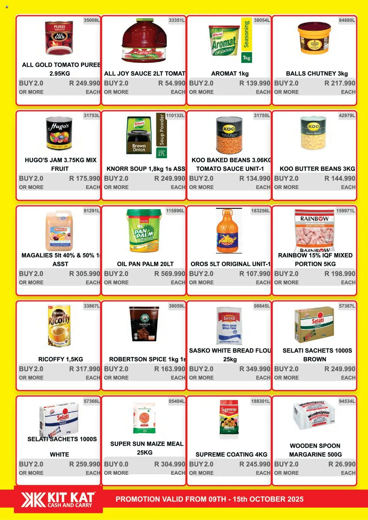 New KIT KAT Cash & Carry catalogue – valid from 09.10.2025 | Page: 36 | Products: Chutney, Bread, Powder, Tomatoes