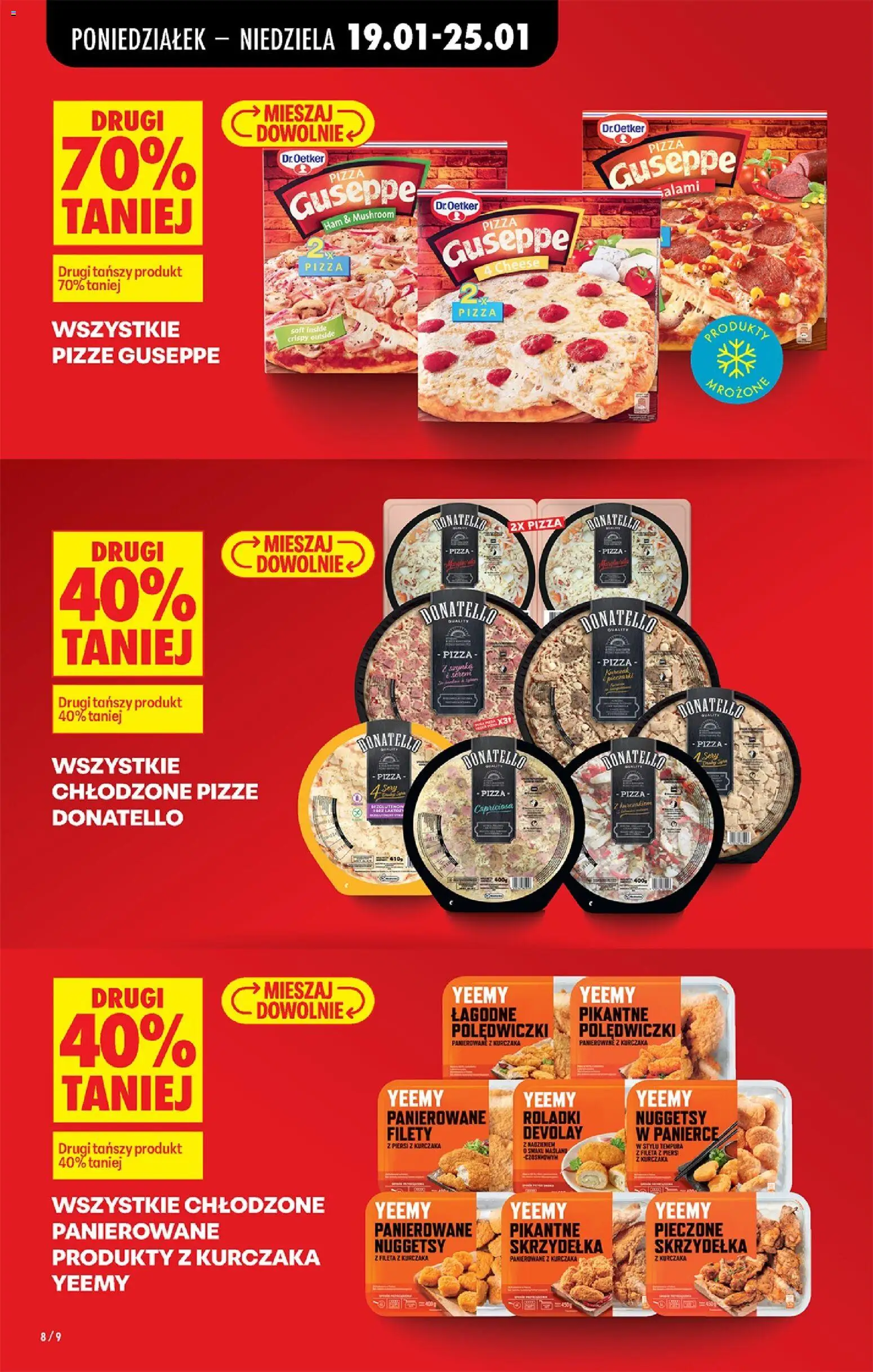 Biedronka gazetka od 19.01.2026 | Strona: 10 | Produkty: Roladki Devolay, Salami, Nuggets, Pizza donatello