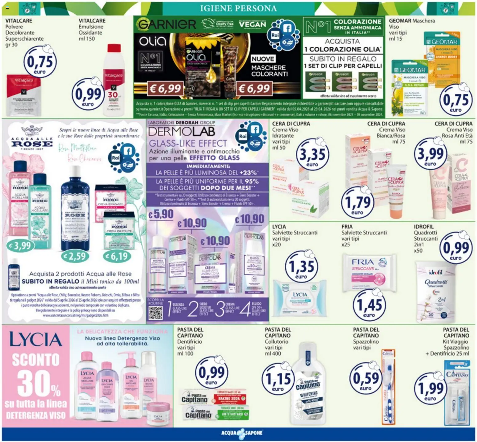 Volantino Acqua e Sapone del 07.04.2026 | Pagina: 6 | Prodotti: Maschera, Salviette struccanti, Maschera viso, Acqua