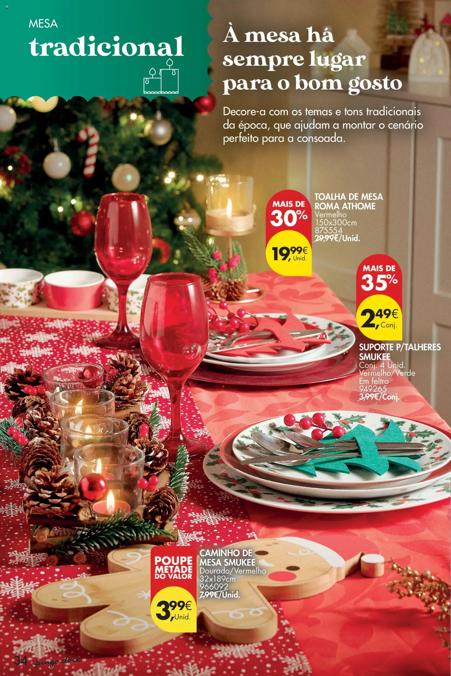 Pingo Doce - Natal │ válido de 11.11.2025 | Página: 34 | Produtos: Mesa, Toalha de mesa