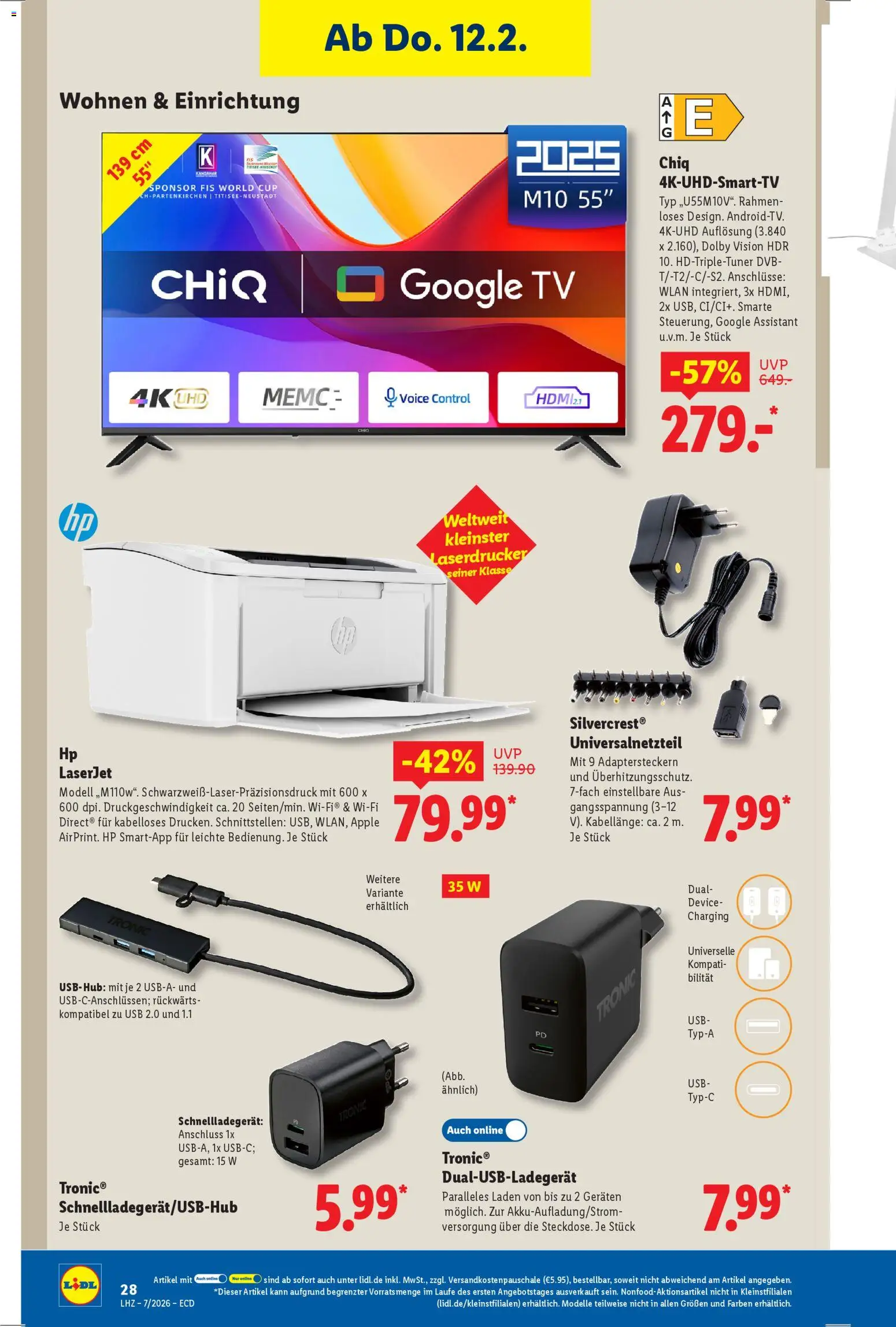 Lidl - Prospekt – gültig ab 09.02.2026 | Seite: 18 | Produkte: HP, USB, Apple, Laserdrucker