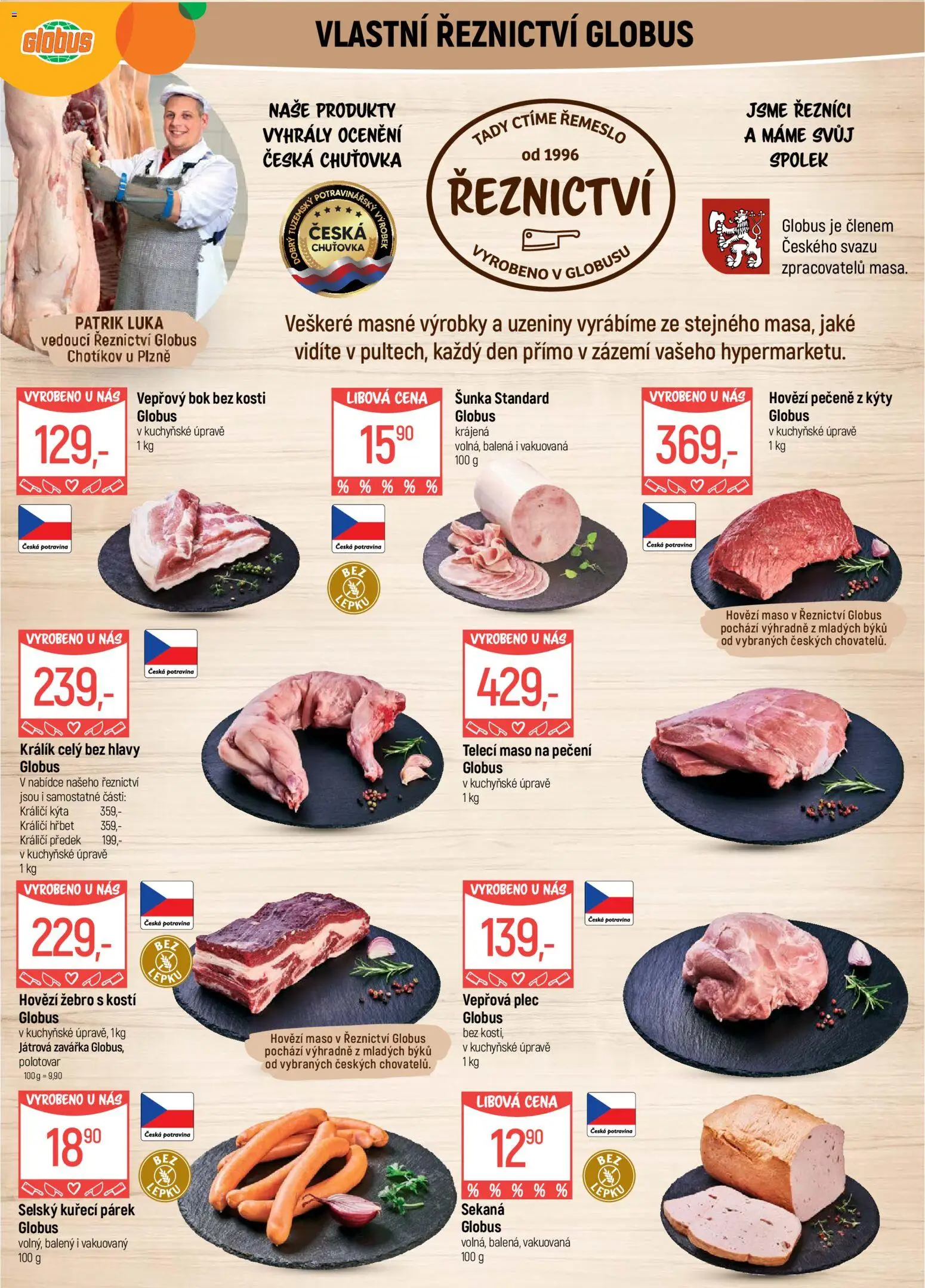 Globus leták - Plzeň od 25.03.2026 | Strana: 5 | Produkty: Globus, Vepřový bok bez kosti, Uzeniny, Vepřová plec