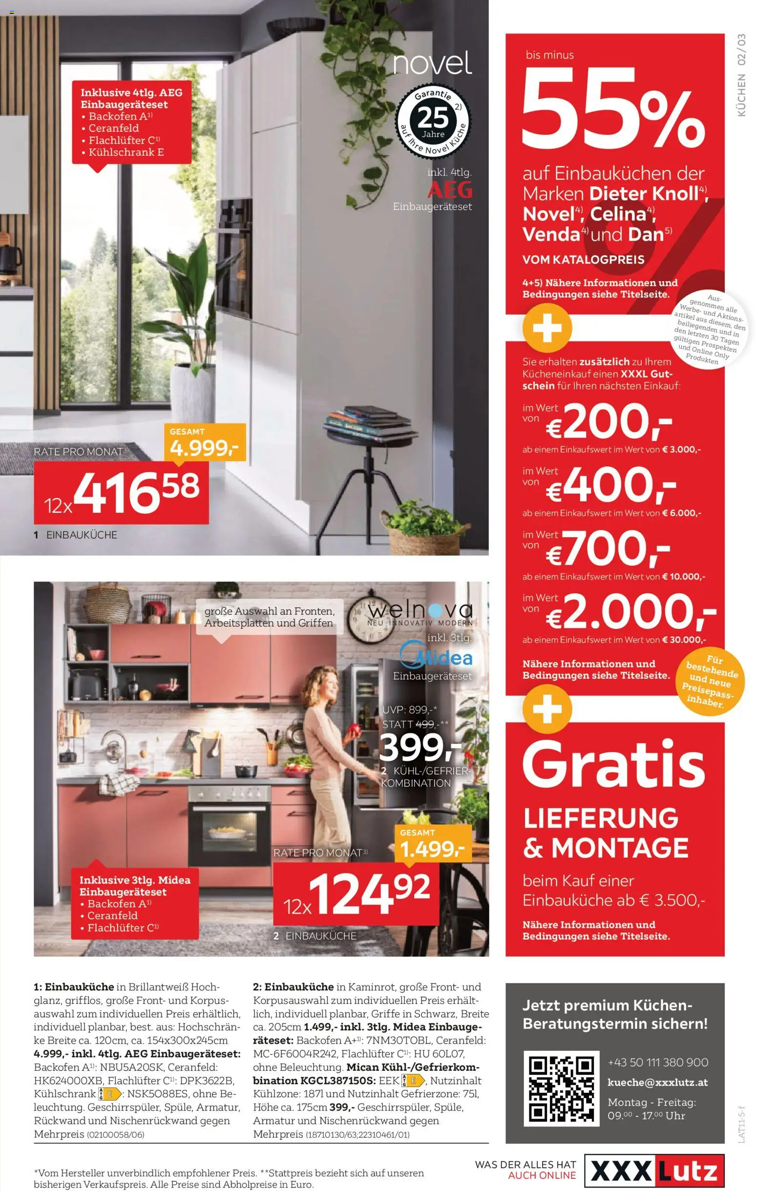 XXXLutz Küchen  gültig ab 11.11.2025 | Seite: 3 | Produkte: Uhr, Kühlschrank