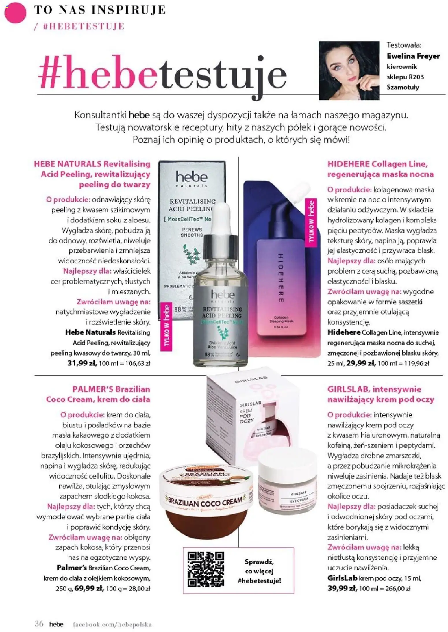 Hebe gazetka - Magazyn od 01.03.2026 | Strona: 36 | Produkty: Zapach, Maska, Peeling, Krem