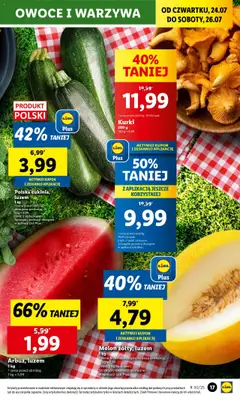 Lidl Gazetka od 24.07.2025 | Strona: 21 | Produkty: Melon, Warzywa, Owoce