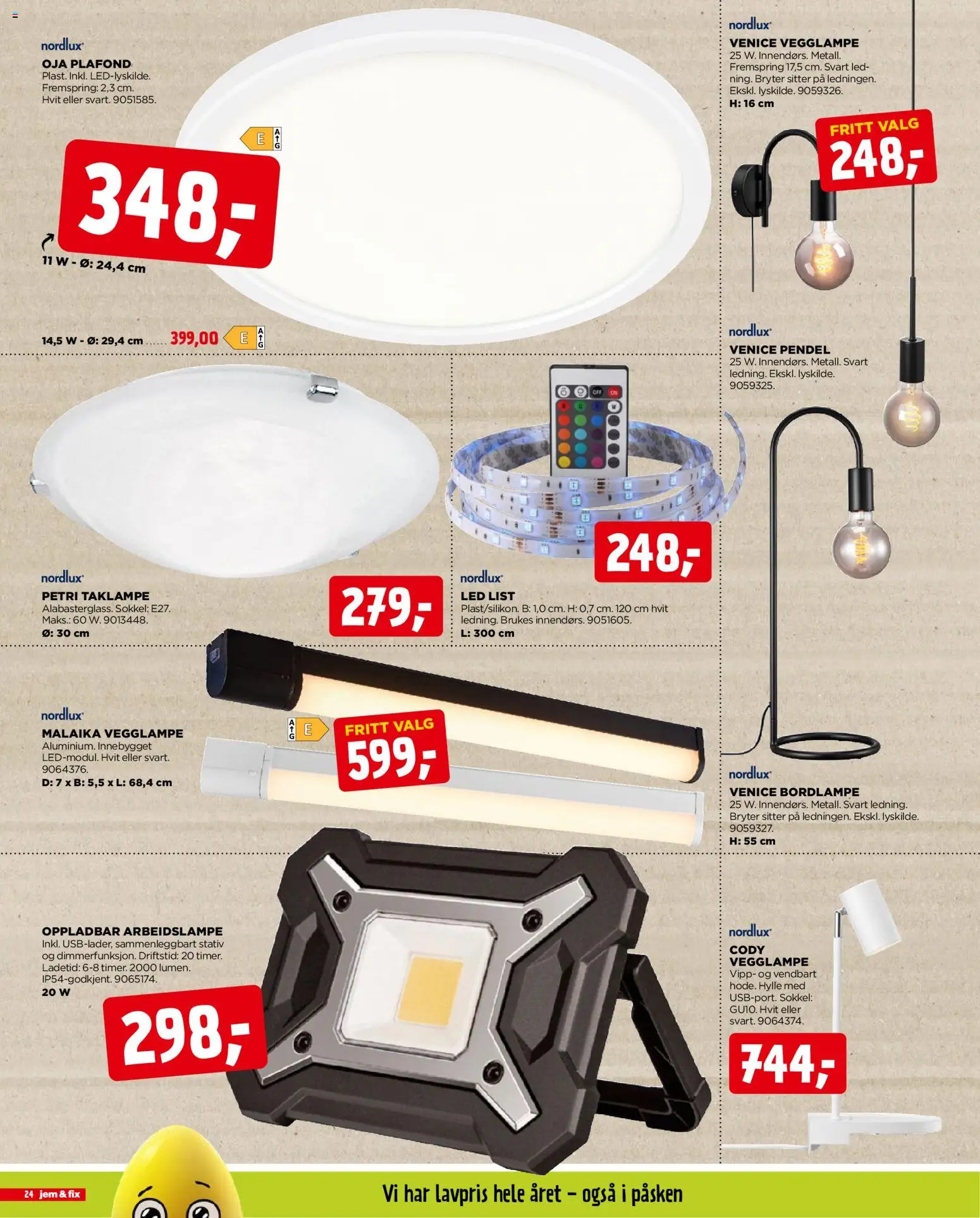 {H1} | Side: 24 | Produkter: Vegglampe, Arbeidslampe, Taklampe, Jeux