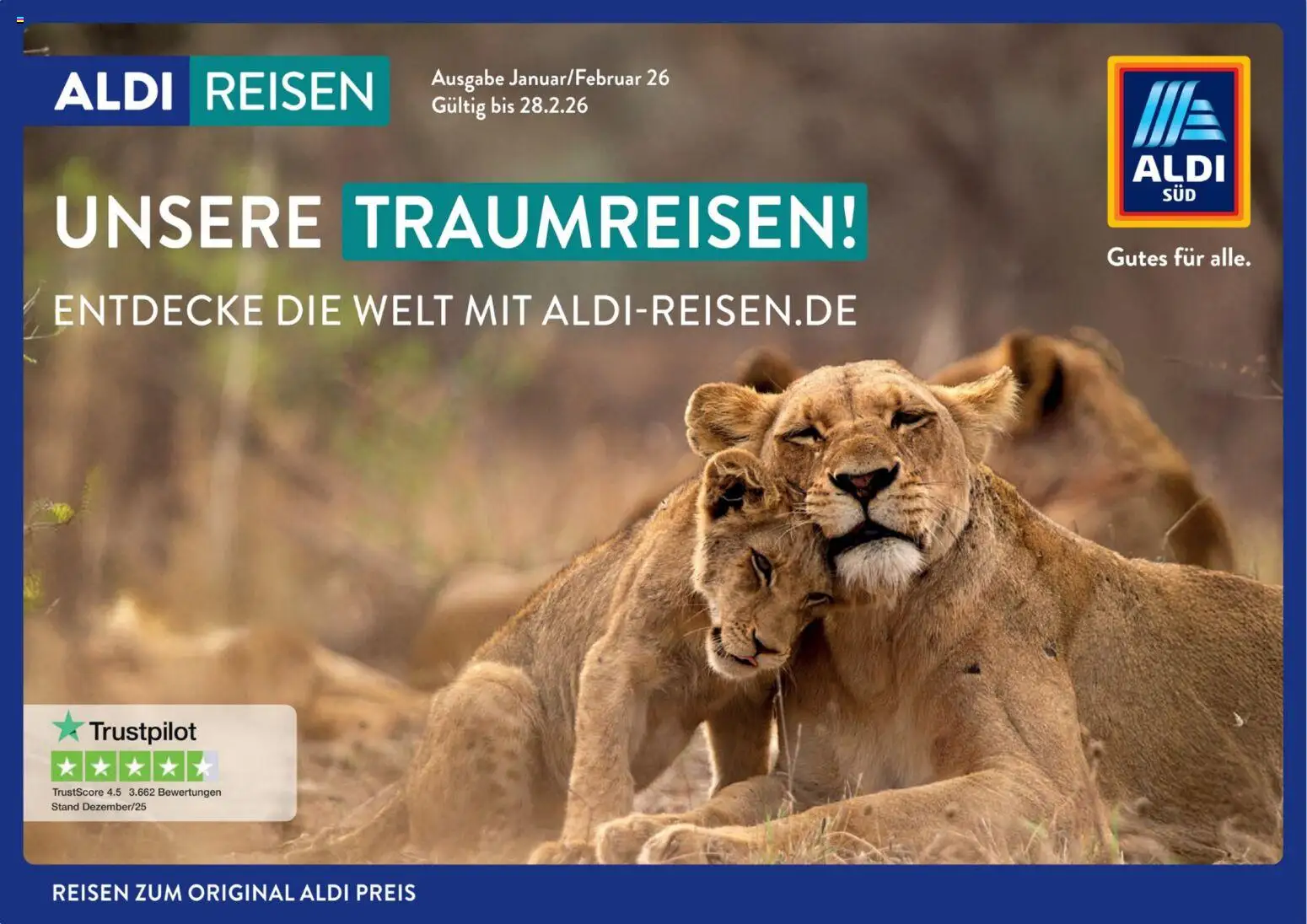 Aldi Reisen Unsere Traumreisen – gültig ab 01.01.2026 | Seite: 1