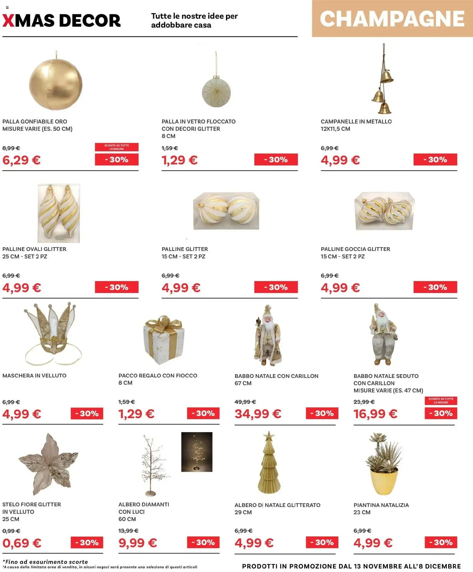 Volantino Max Factory del 13.11.2025 | Pagina: 12 | Prodotti: Maschera, Albero di natale, Champagne