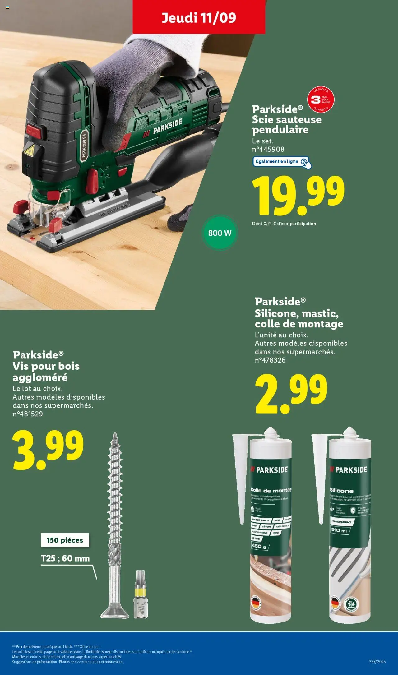  | Page: 33 | Produits: Scie sauteuse, Mousse, Colle