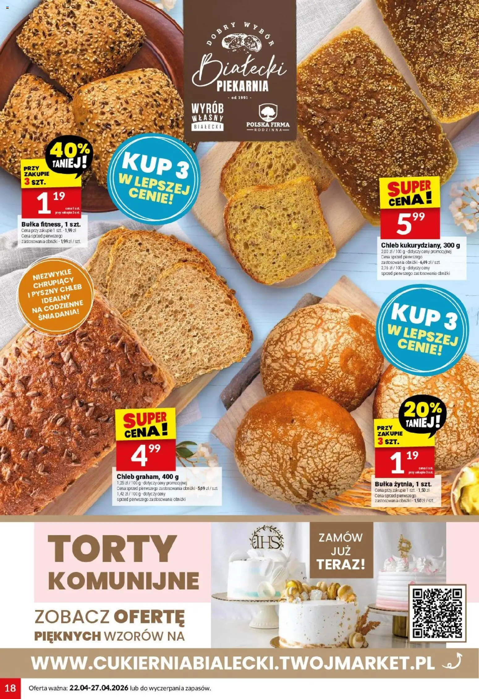 Twój Market gazetka od 22.04.2026 | Strona: 18 | Produkty: Piekarnia, Bułka, Chleb