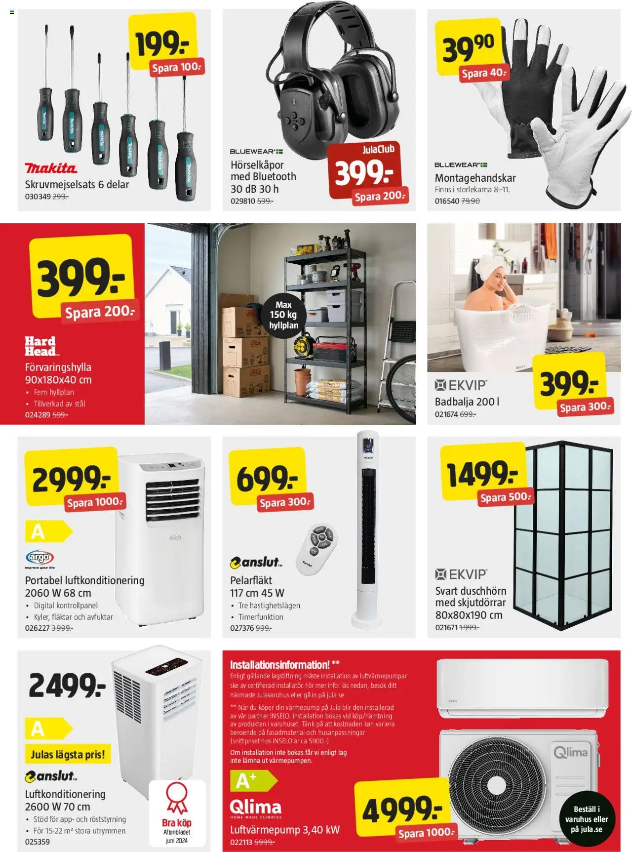 Jula reklamblad aktuell från 03.07.2025 | Sida: 6 | Produkter: Luftkonditionering, Pelarfläkt