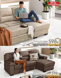 Anteprima del volantino Mondo Convenienza Pocket Gennaio catalogo valido a partire dal 04.01.2026 | Pagina: 51 | Prodotti: Divano letto, Letto, Divano