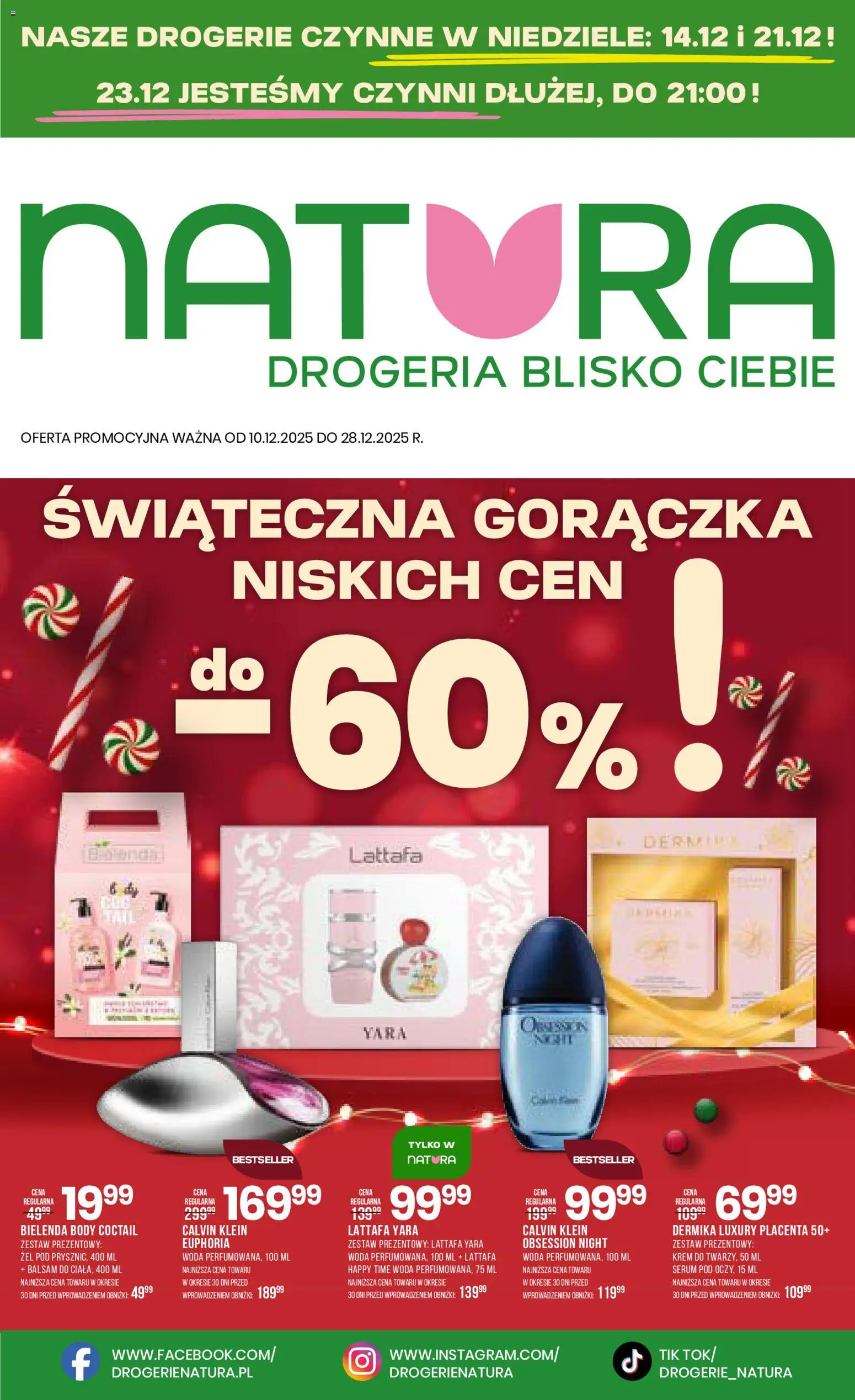 Drogerie Natura Gazetka od 10.12.2025 | Strona: 1 | Produkty: Drogeria, Body, Krem, Woda