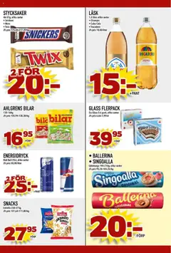 Din Mat reklamblad aktuell från 15.09.2025 | Sida: 7 | Produkter: Red bull, Ballerina, Singoalla, Energidryck