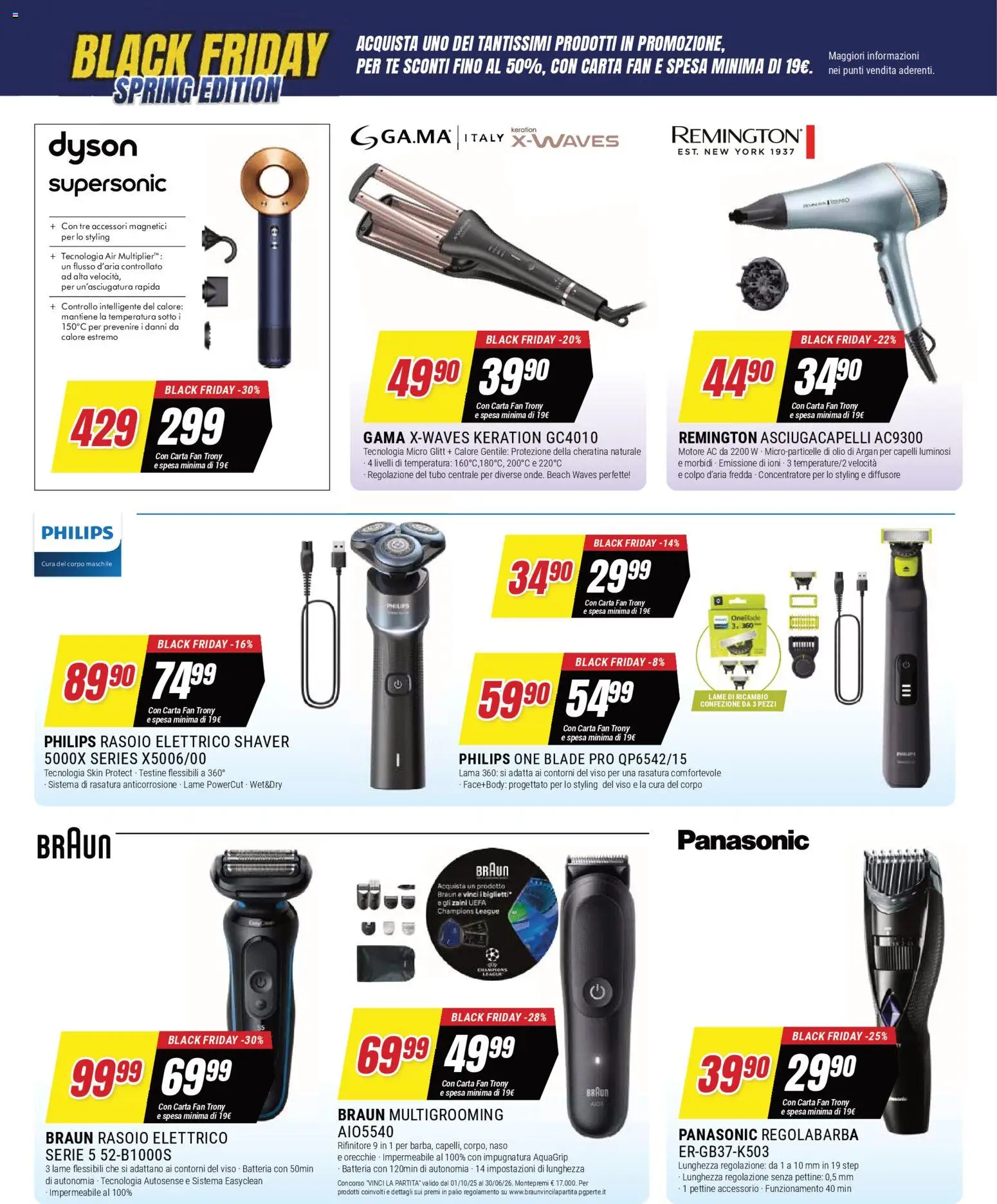 Volantino Trony del 19.03.2026 | Pagina: 22 | Prodotti: Rasoio, Regolabarba, Olio, Rasoio elettrico