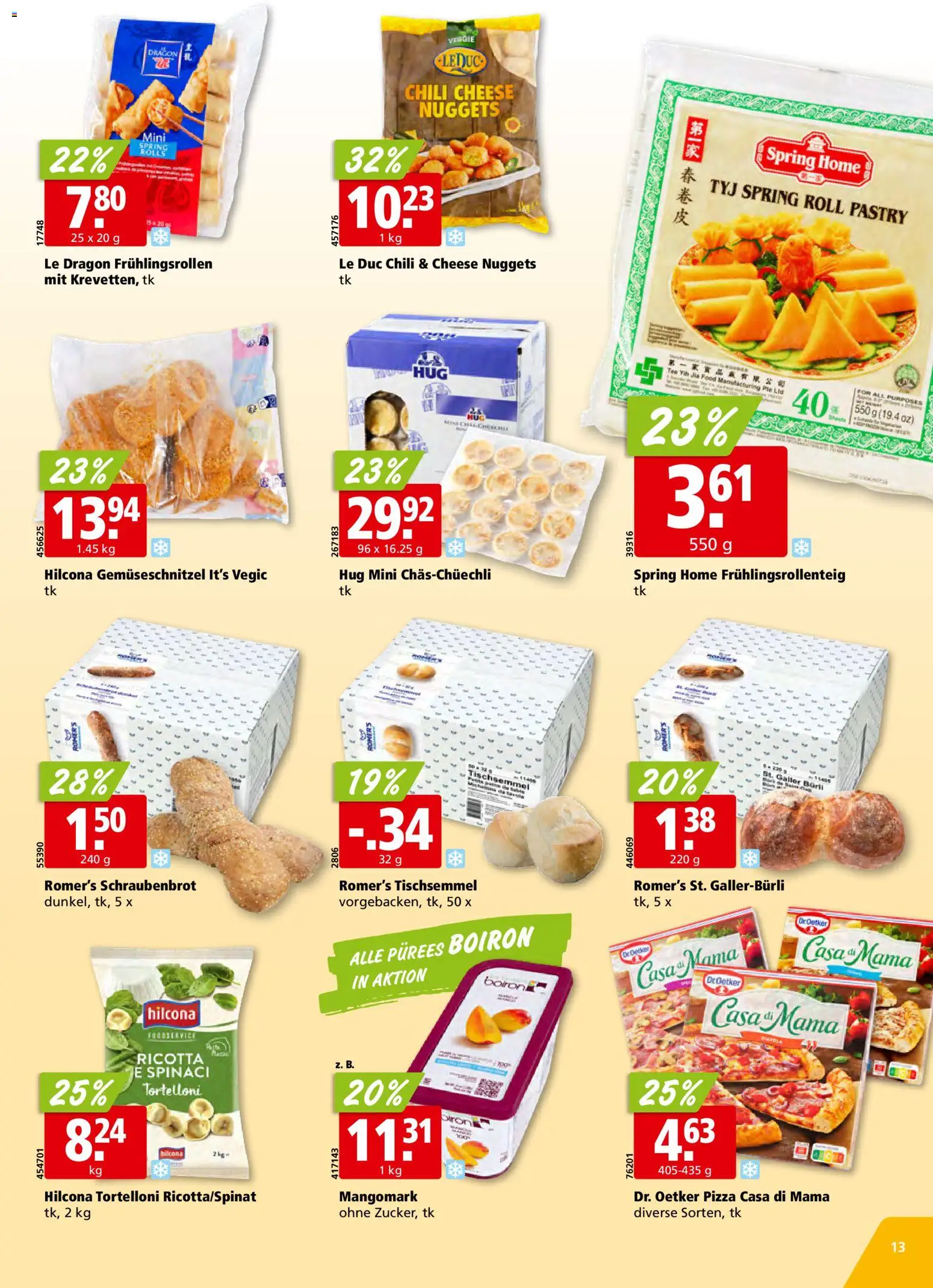 Aligro aktionen Schlieren, Gossau SG, Frauenfeld, Rapperswil-Jona, Sargans, Bern, Brüttisellen, Pratteln, Emmen, Spreitenbach – gültig ab 13.04.2026 | Seite: 13 | Produkte: Pizza, Chili