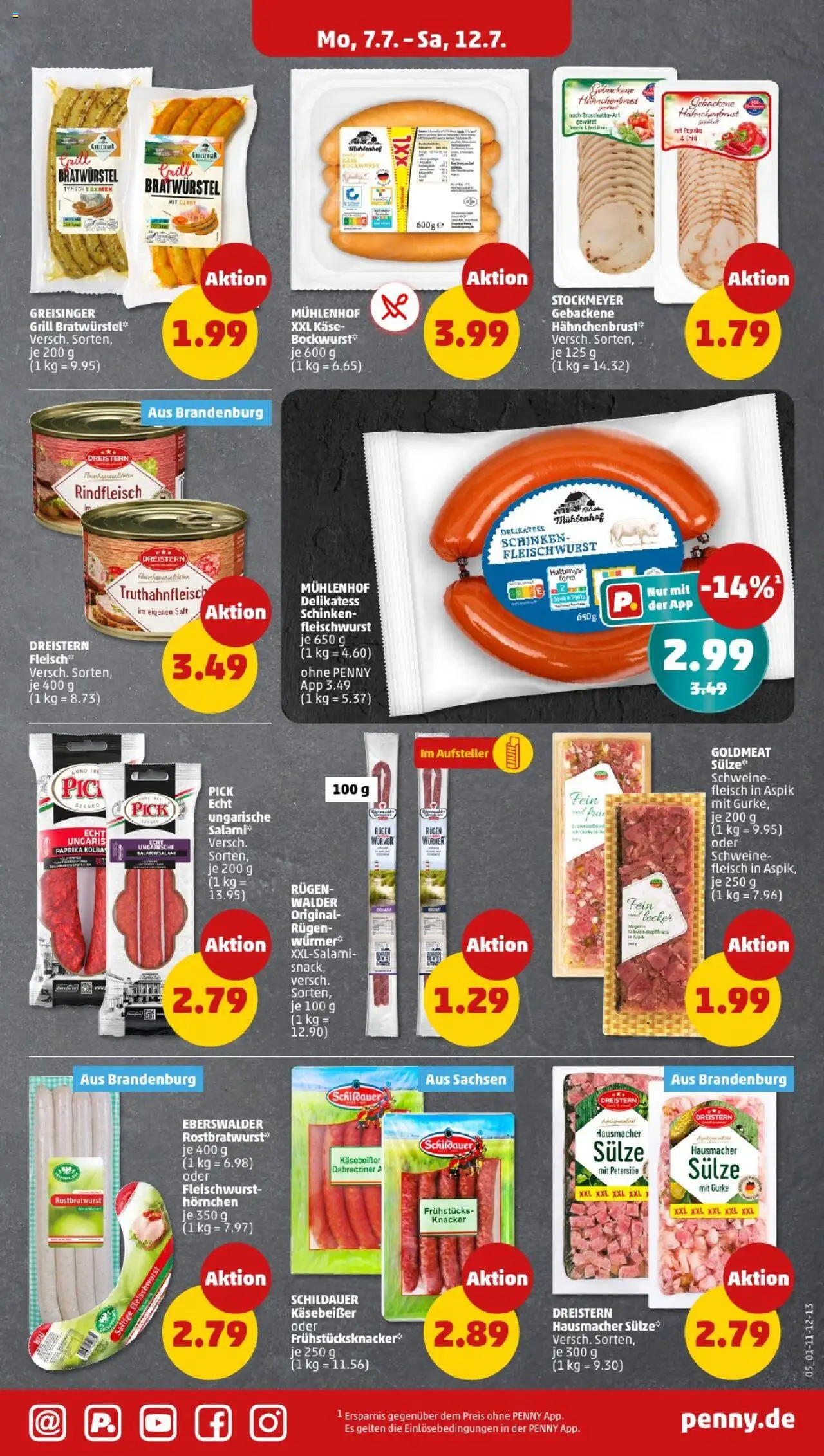 Penny - Sachsen-Anhalt - gültig ab dem 07.07.2025 | Seite: 5 | Produkte: Schweinefleisch, Rindfleisch, Fleisch, Hahnchenbrust