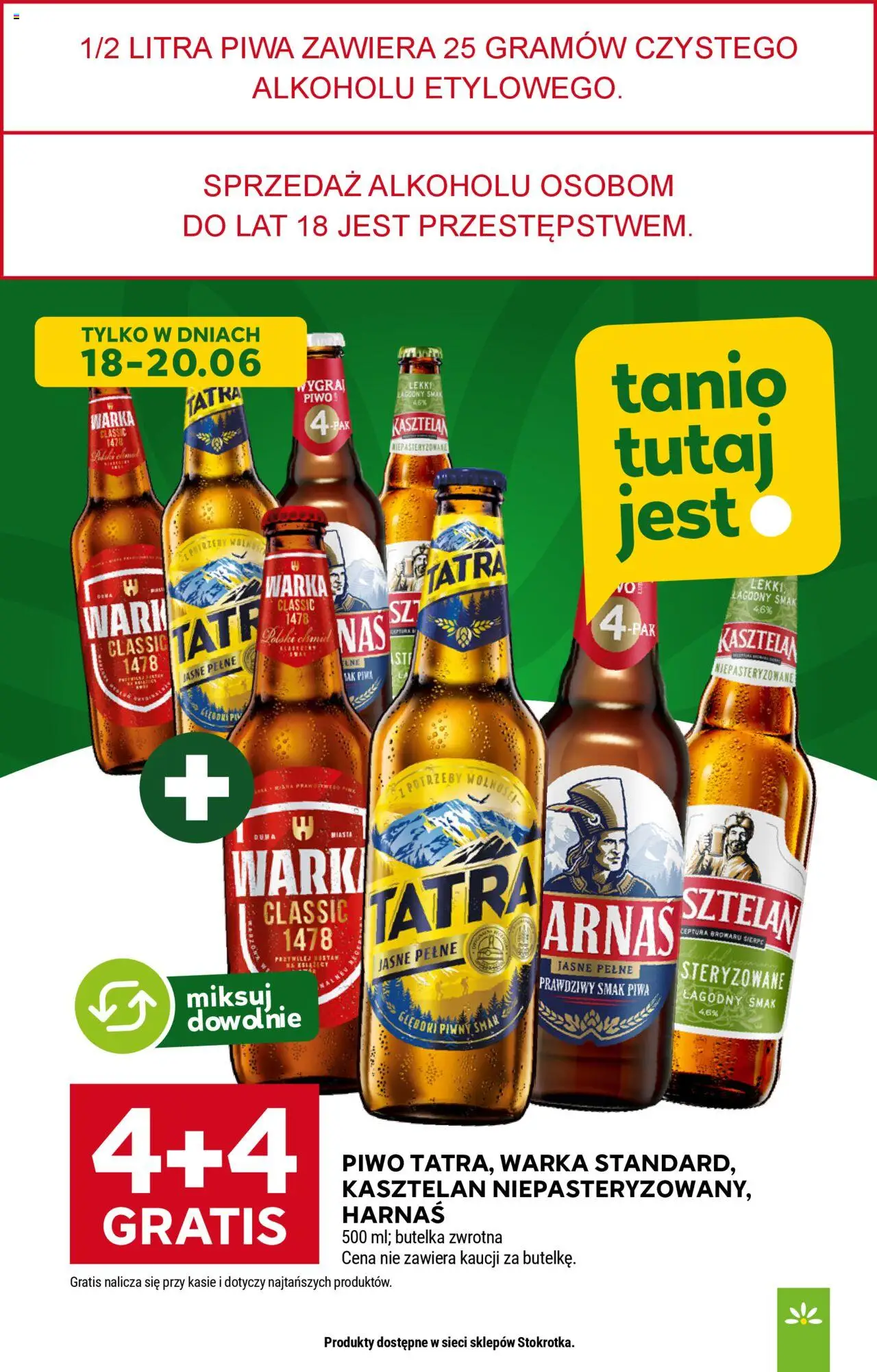 Stokrotka Gazetka od 17.06.2025 | Strona: 30 | Produkty: Warka, Harnaś, Piwo