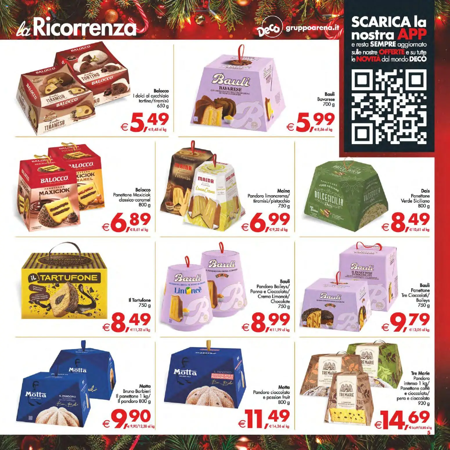 Volantino Decò del 16.12.2025 | Pagina: 5 | Prodotti: Caffè, Pandoro, Pera, Panettone